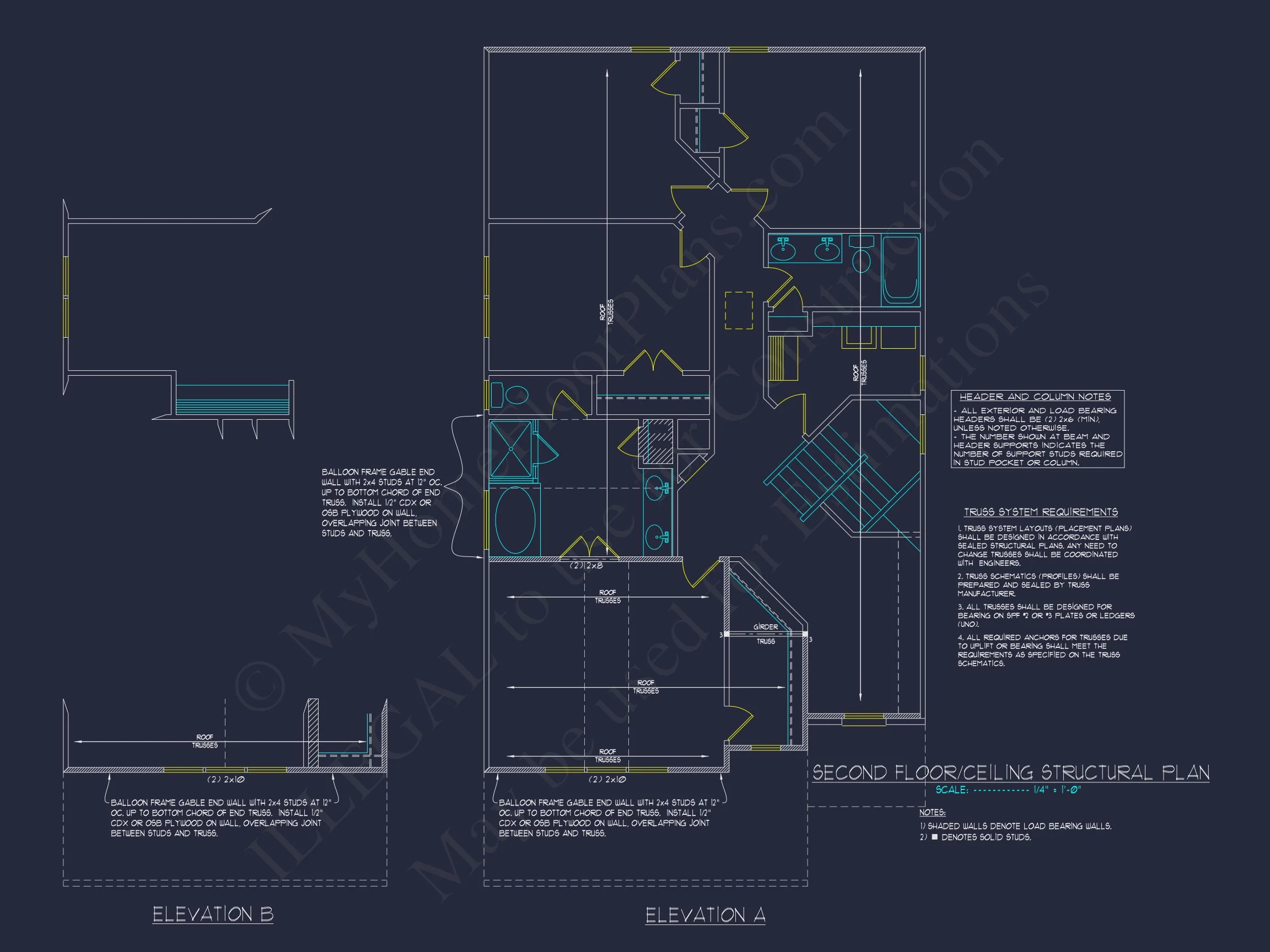12-2507 HOUSE PLAN -Traditional Colonial Home Plan - 4-Bed, 2.5-Bath, 2,350 SF 15 Charming 2-Story house Plan with CAD-Ready Floor Designs