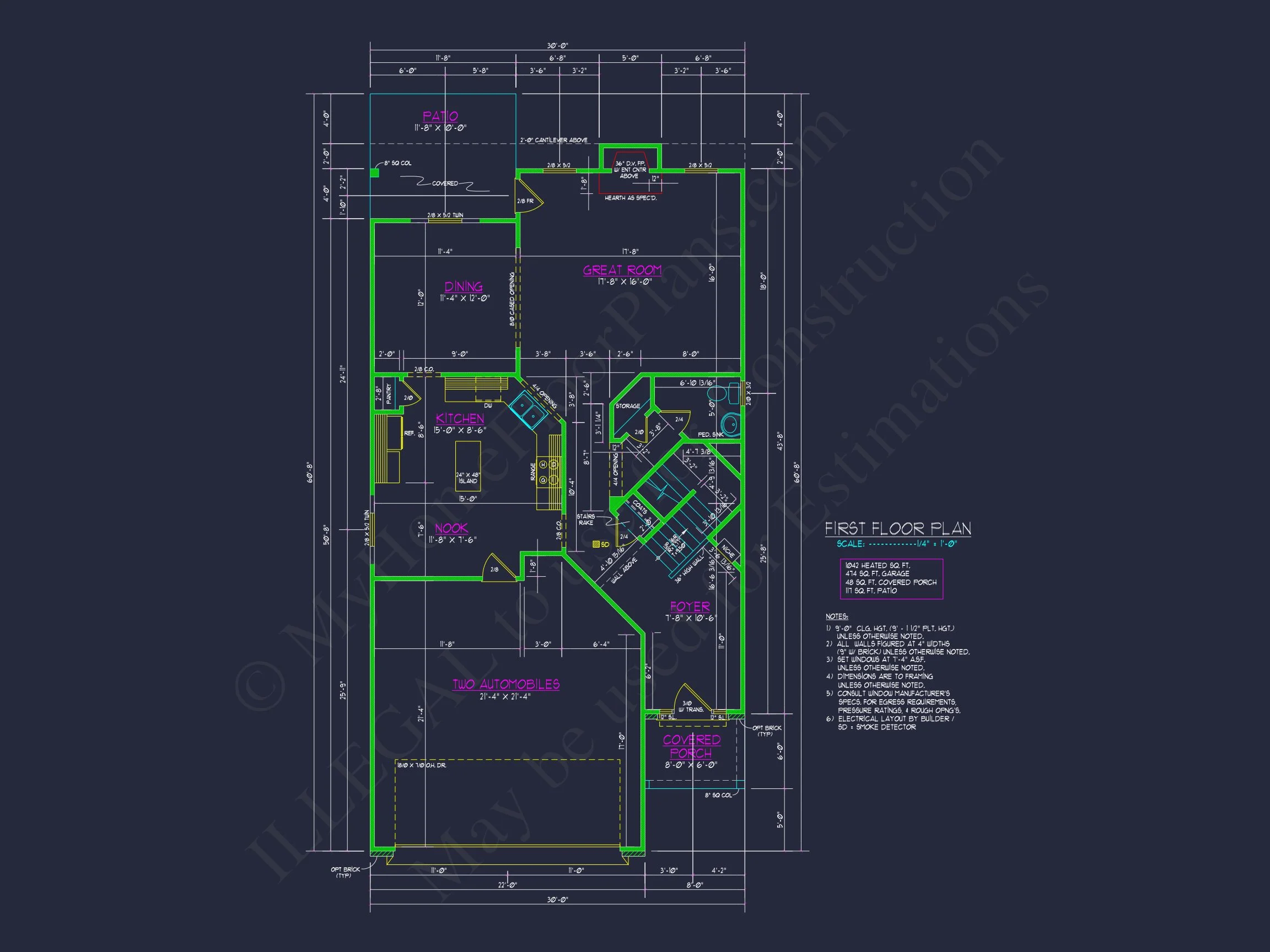 12-2507 HOUSE PLAN -Traditional Colonial Home Plan - 4-Bed, 2.5-Bath, 2,350 SF 6 Charming 2-Story house Plan with CAD-Ready Floor Designs