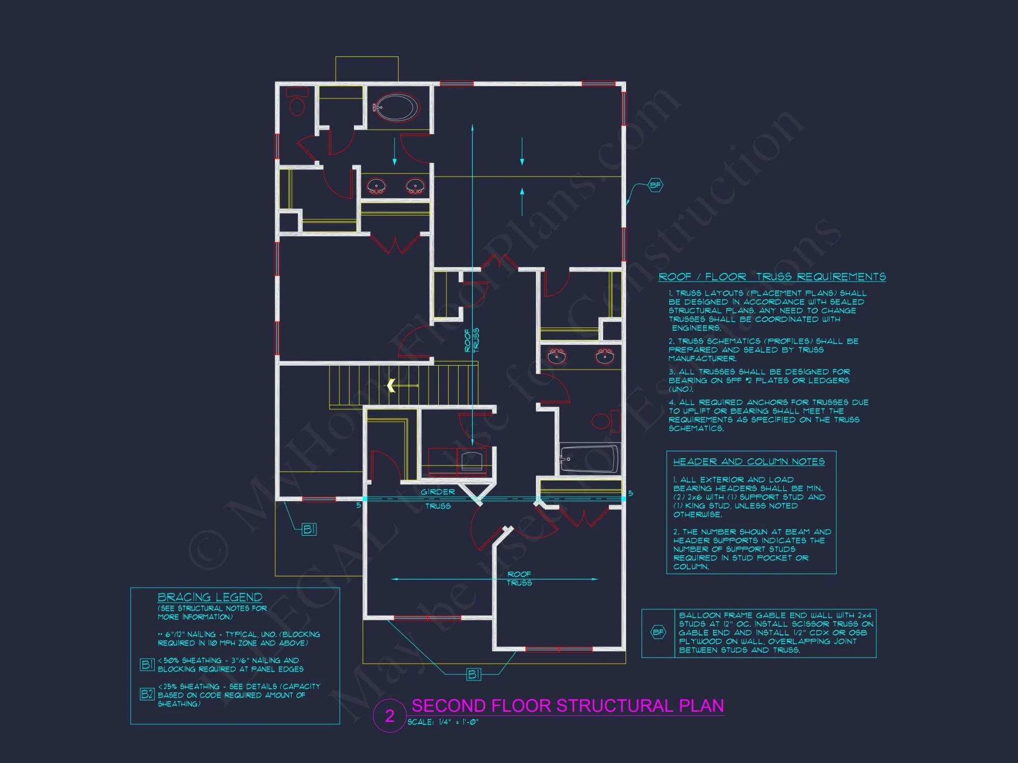 Modern house Plan: Blueprint and CAD Floor Designs