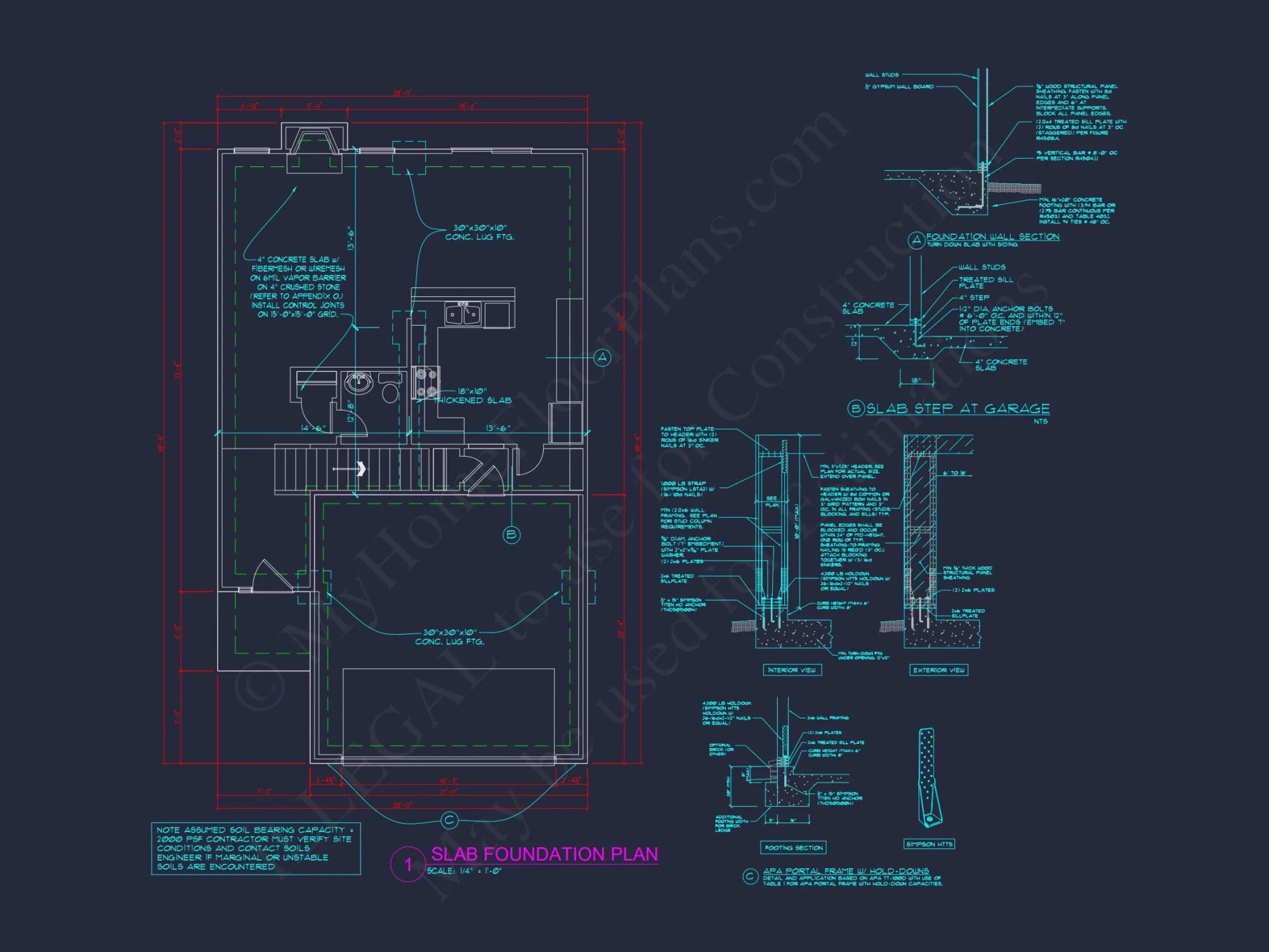 Modern house Plan: Blueprint and CAD Floor Designs