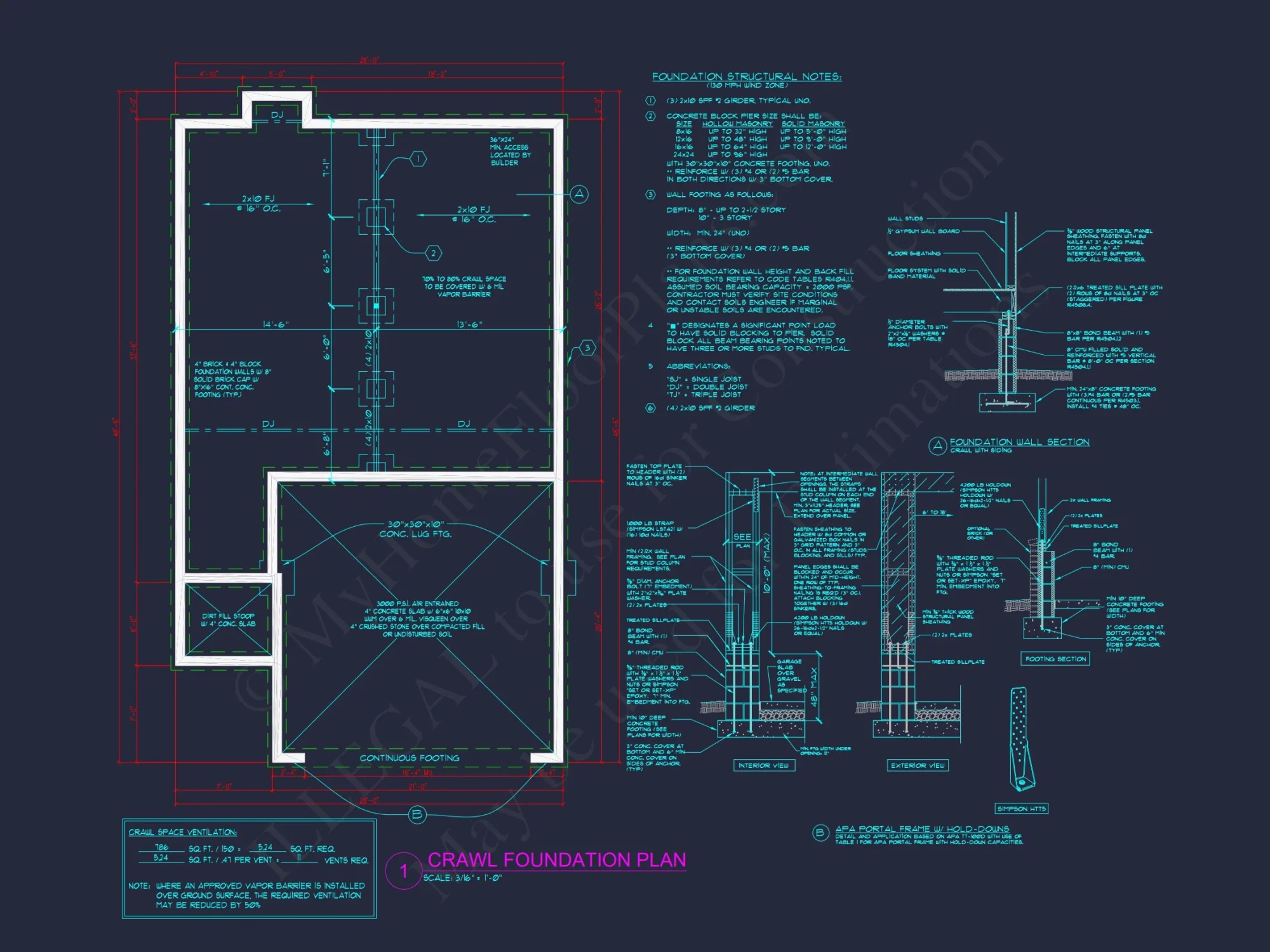 Modern house Plan: Blueprint and CAD Floor Designs