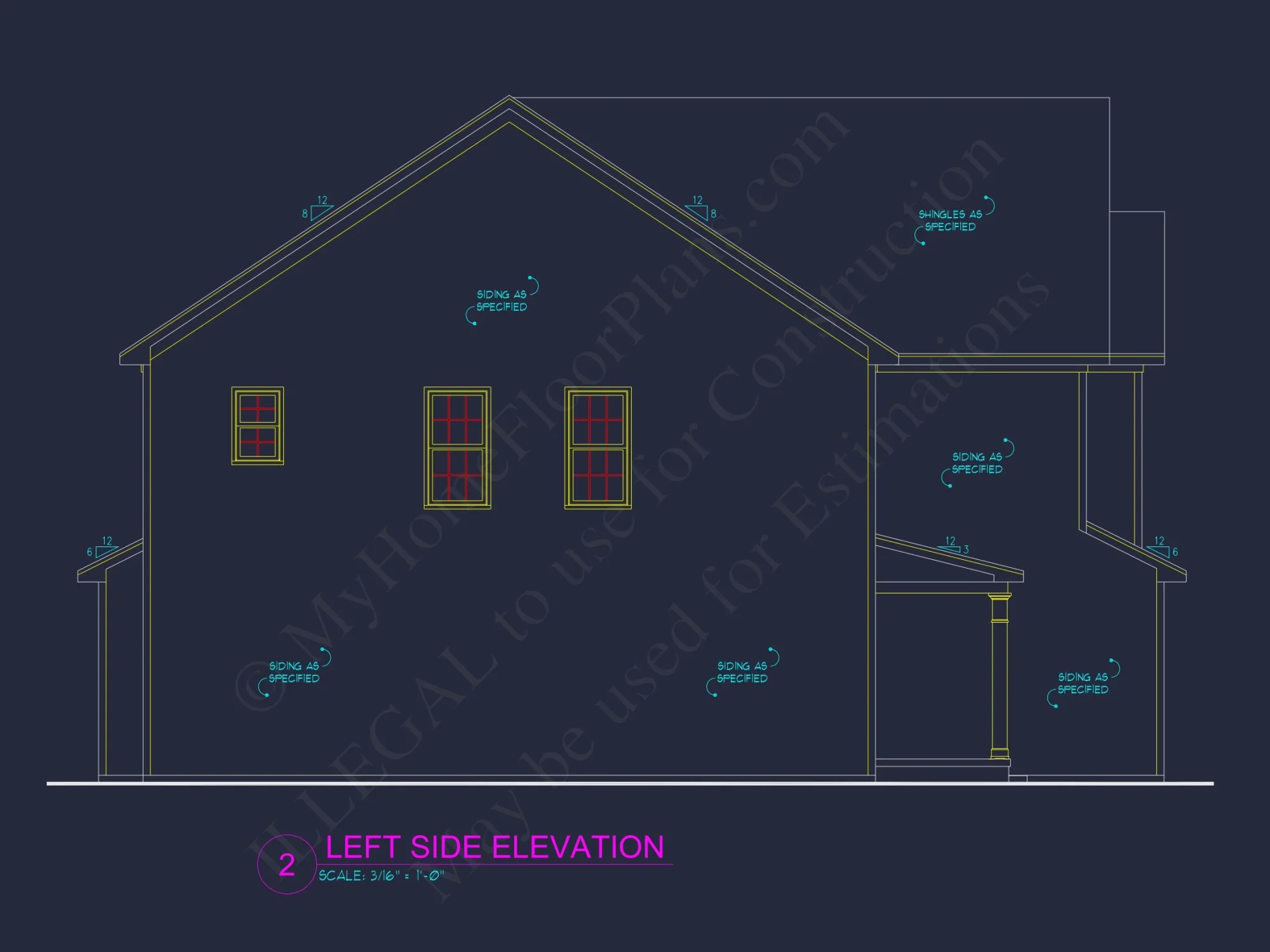 Modern house Plan: Blueprint and CAD Floor Designs