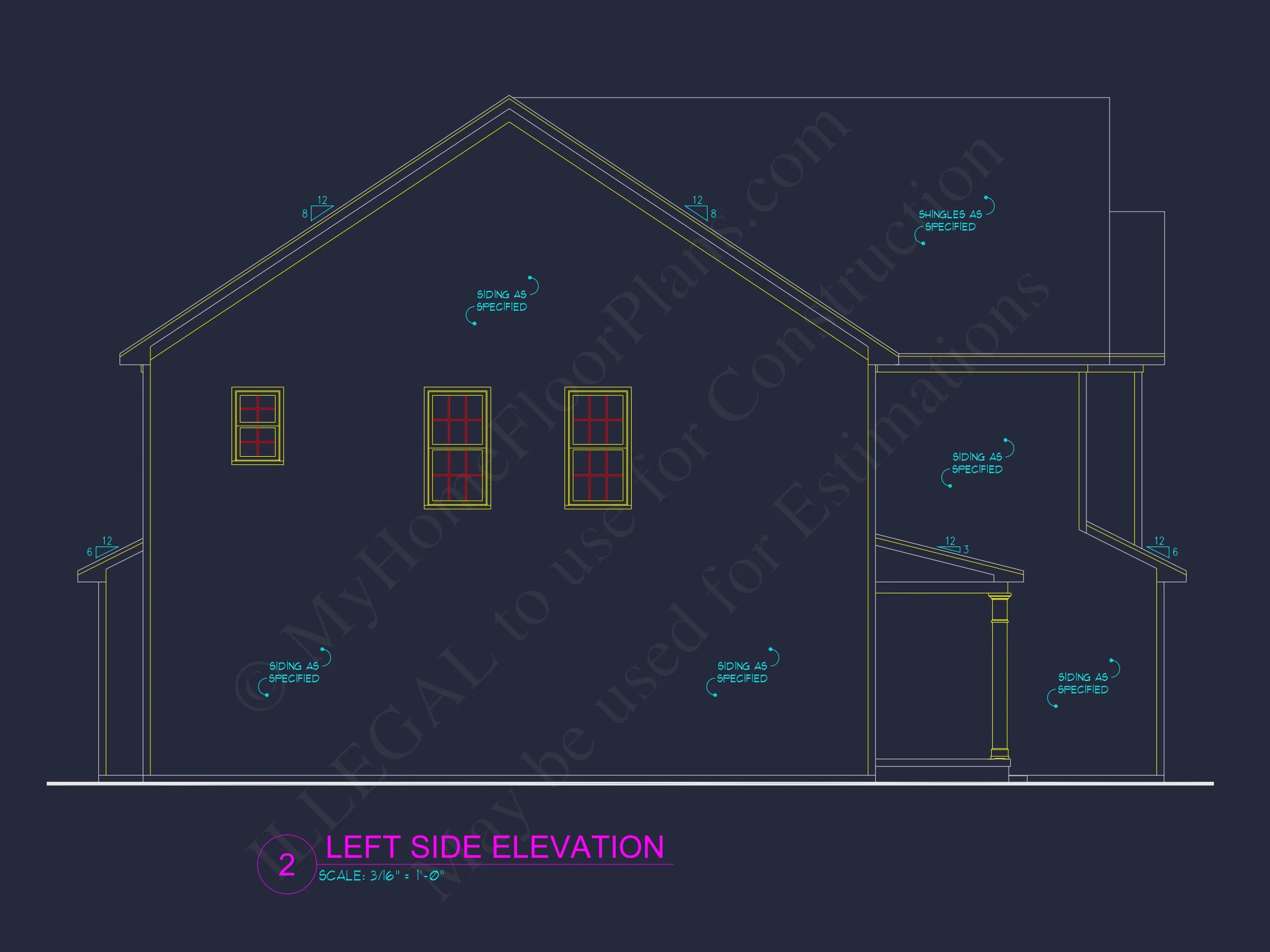 12-2467 HOUSE PLAN -Traditional Suburban Home Plan - 4-Bed, 2.5-Bath, 1,845 SF 3 Modern house Plan: Blueprint and CAD Floor Designs