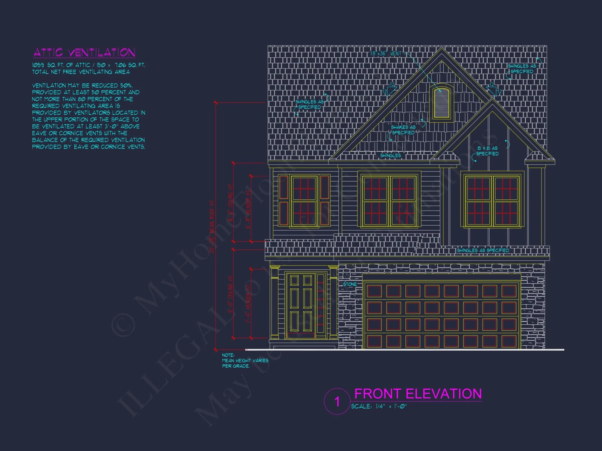 Modern house Plan: Blueprint and CAD Floor Designs
