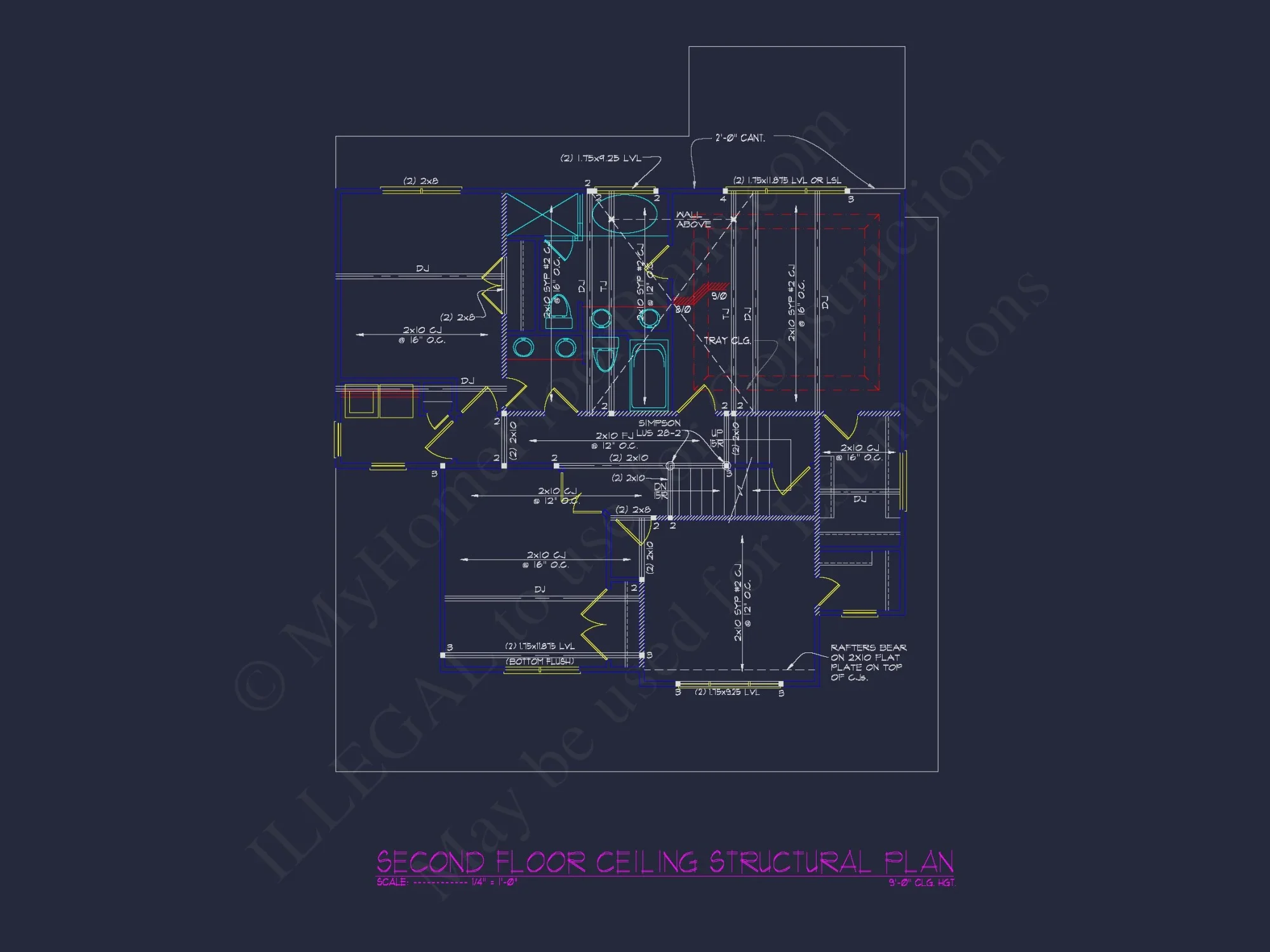 Elegant house Floor Plan Blueprint CAD Design for Builders