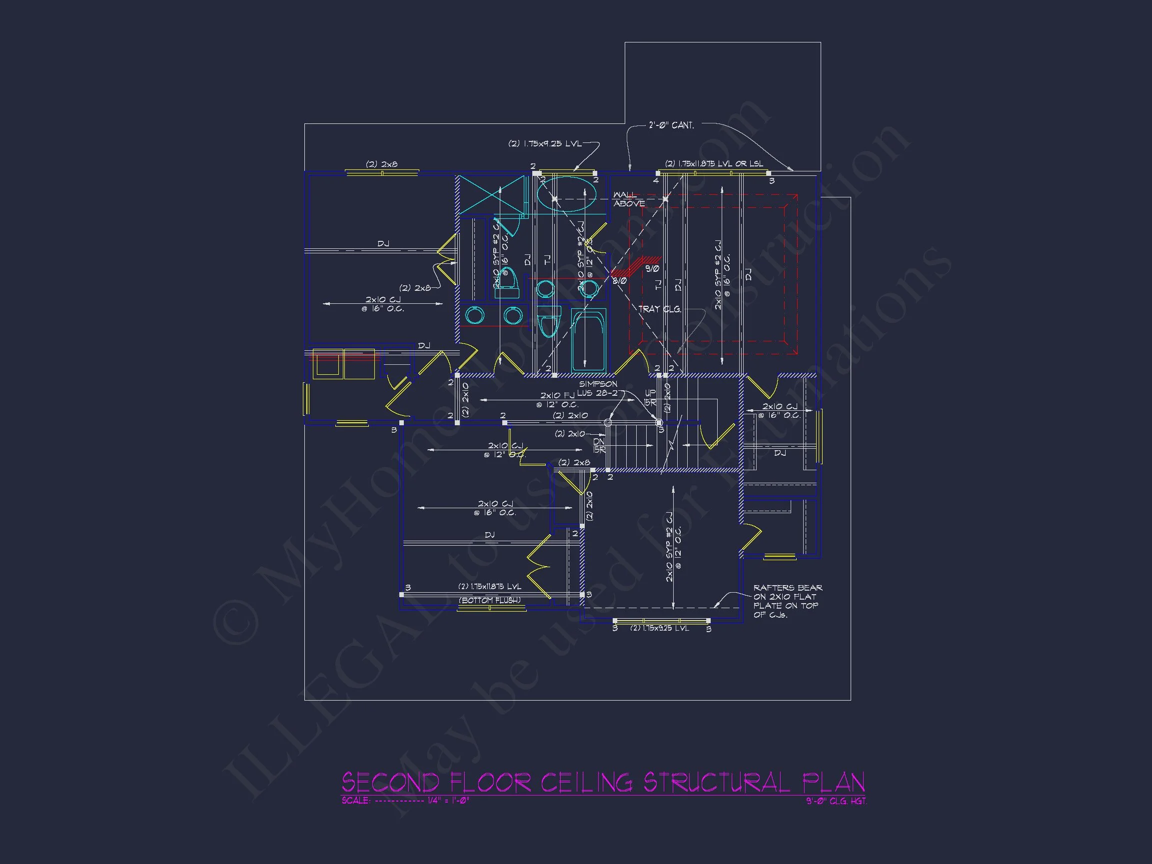 Elegant house Floor Plan Blueprint CAD Design for Builders
