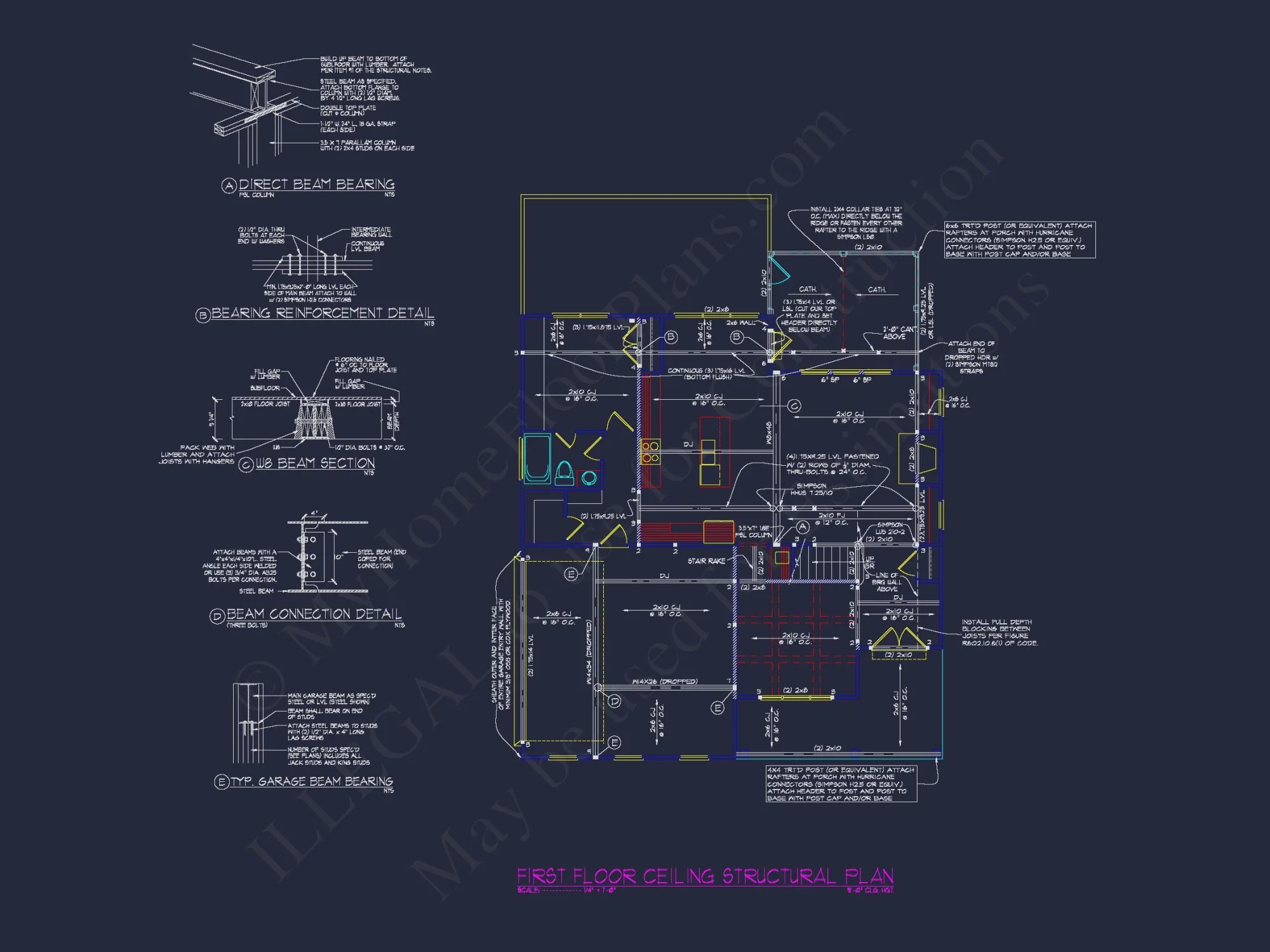 Elegant house Floor Plan Blueprint CAD Design for Builders