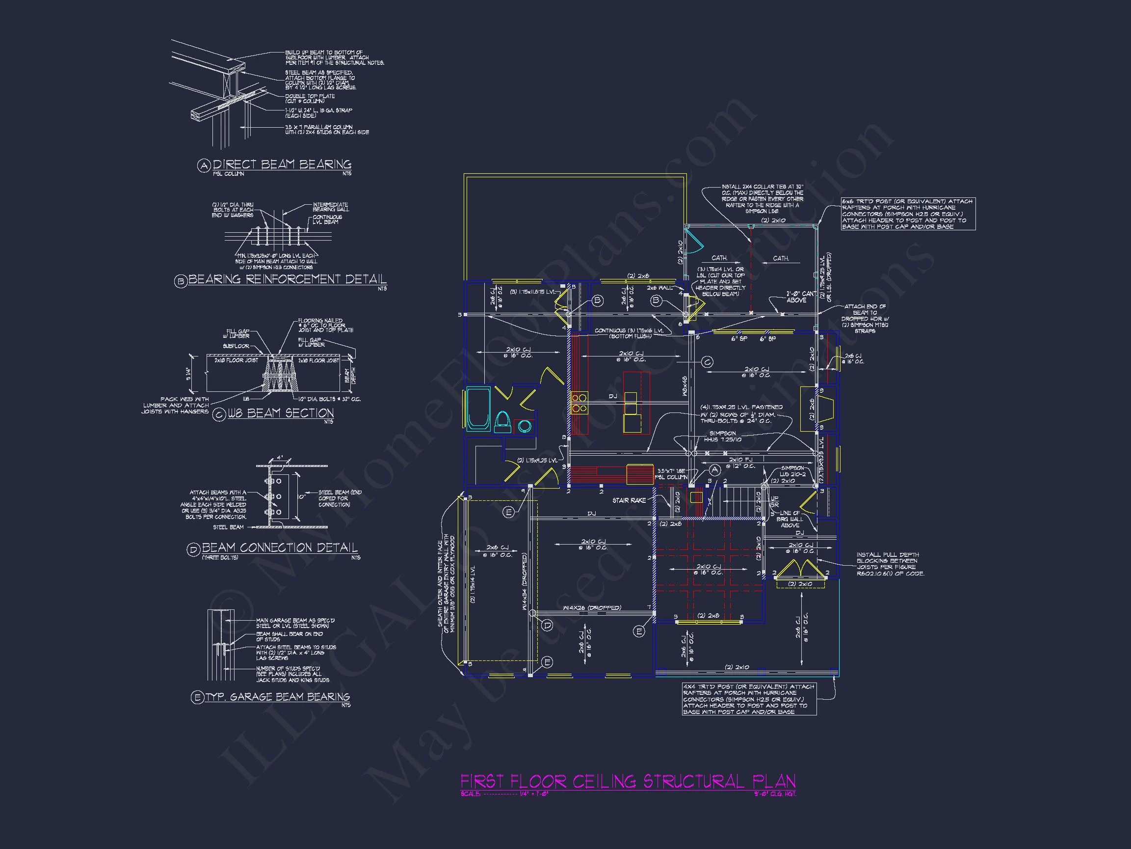 Elegant house Floor Plan Blueprint CAD Design for Builders