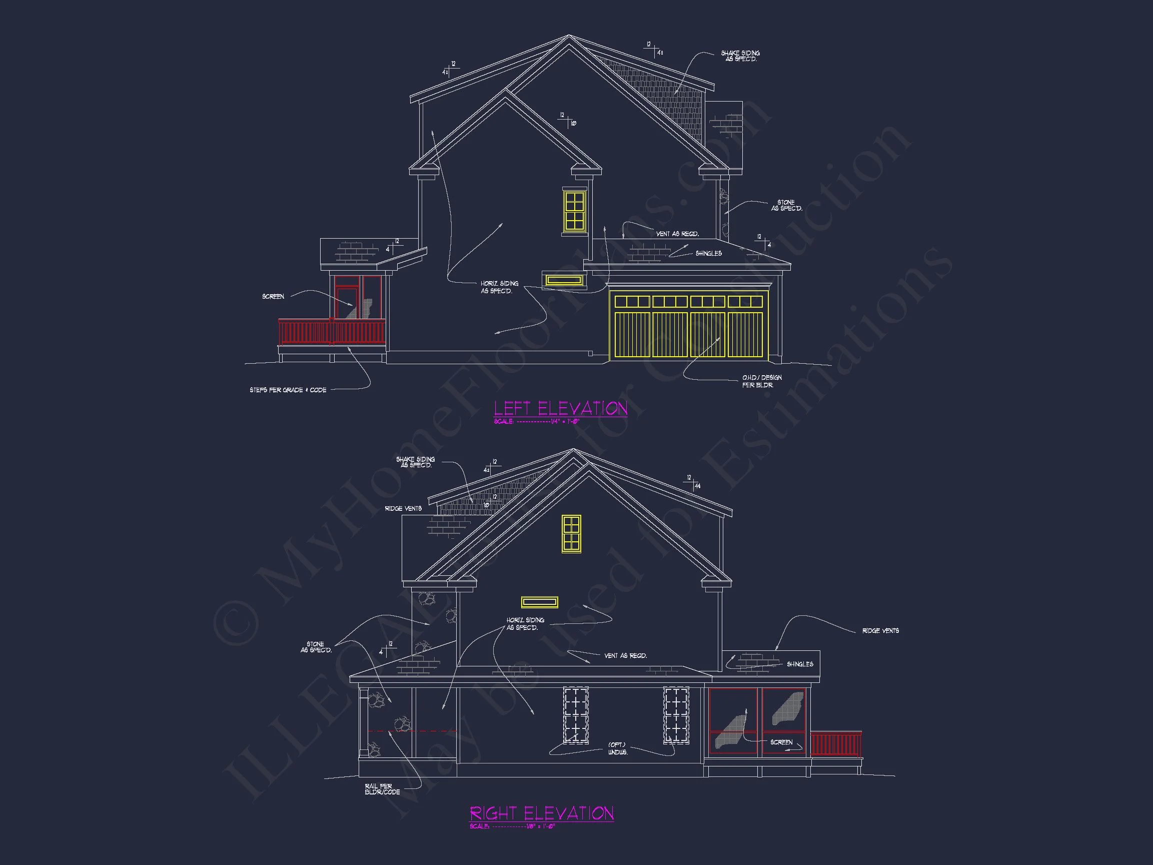 Elegant house Floor Plan Blueprint CAD Design for Builders