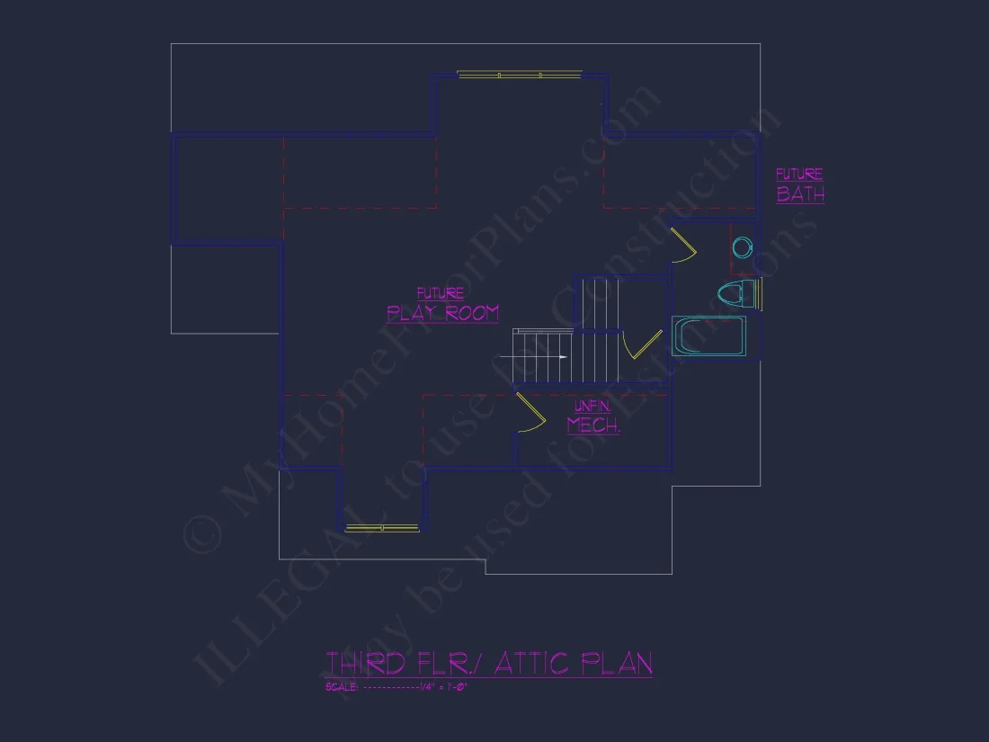 Elegant house Floor Plan Blueprint CAD Design for Builders