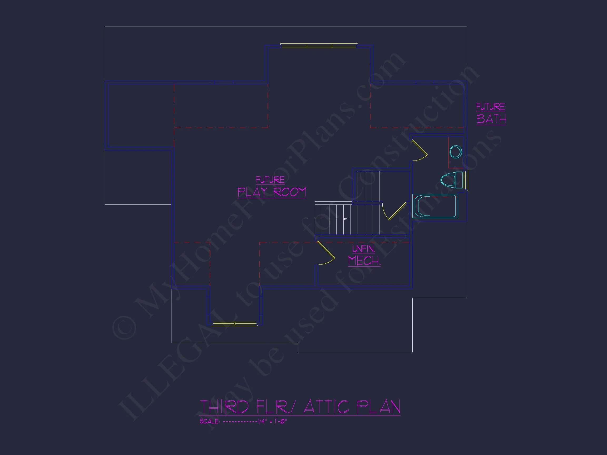 Elegant house Floor Plan Blueprint CAD Design for Builders