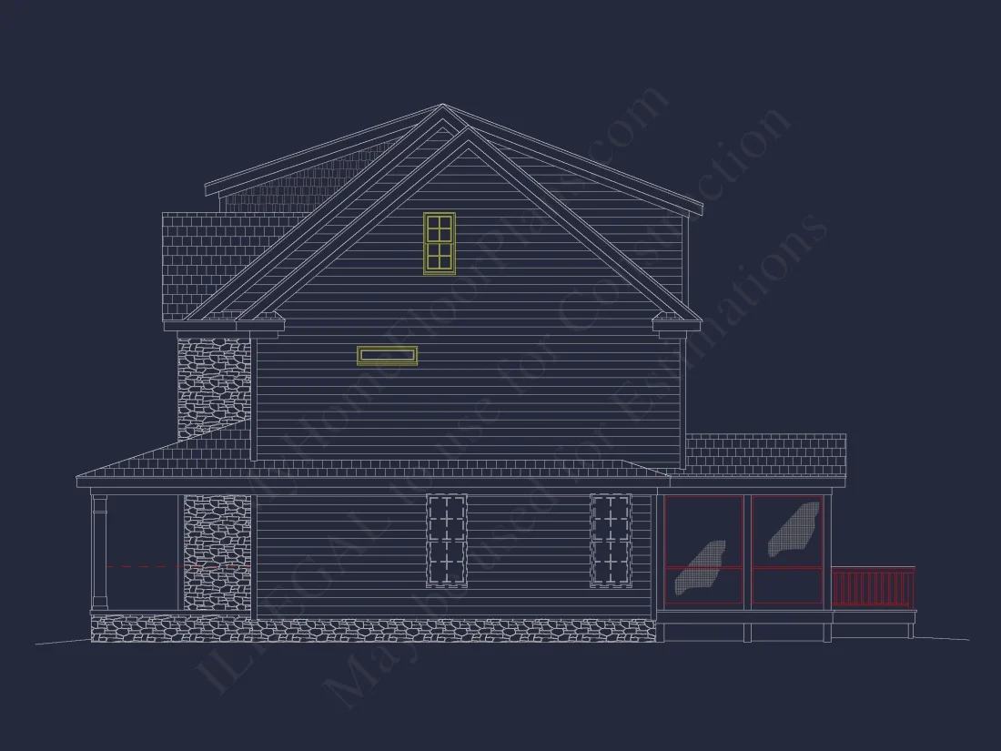 Elegant house Floor Plan Blueprint CAD Design for Builders