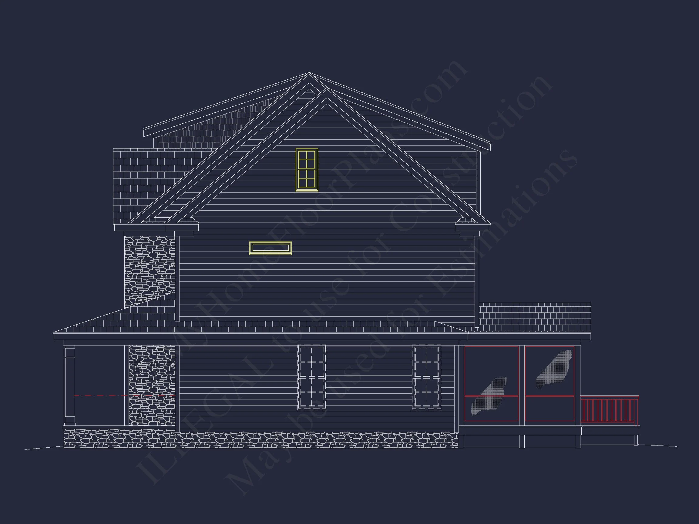 Elegant house Floor Plan Blueprint CAD Design for Builders