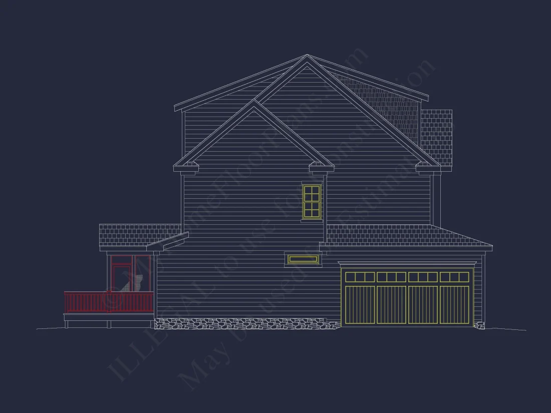 Elegant house Floor Plan Blueprint CAD Design for Builders