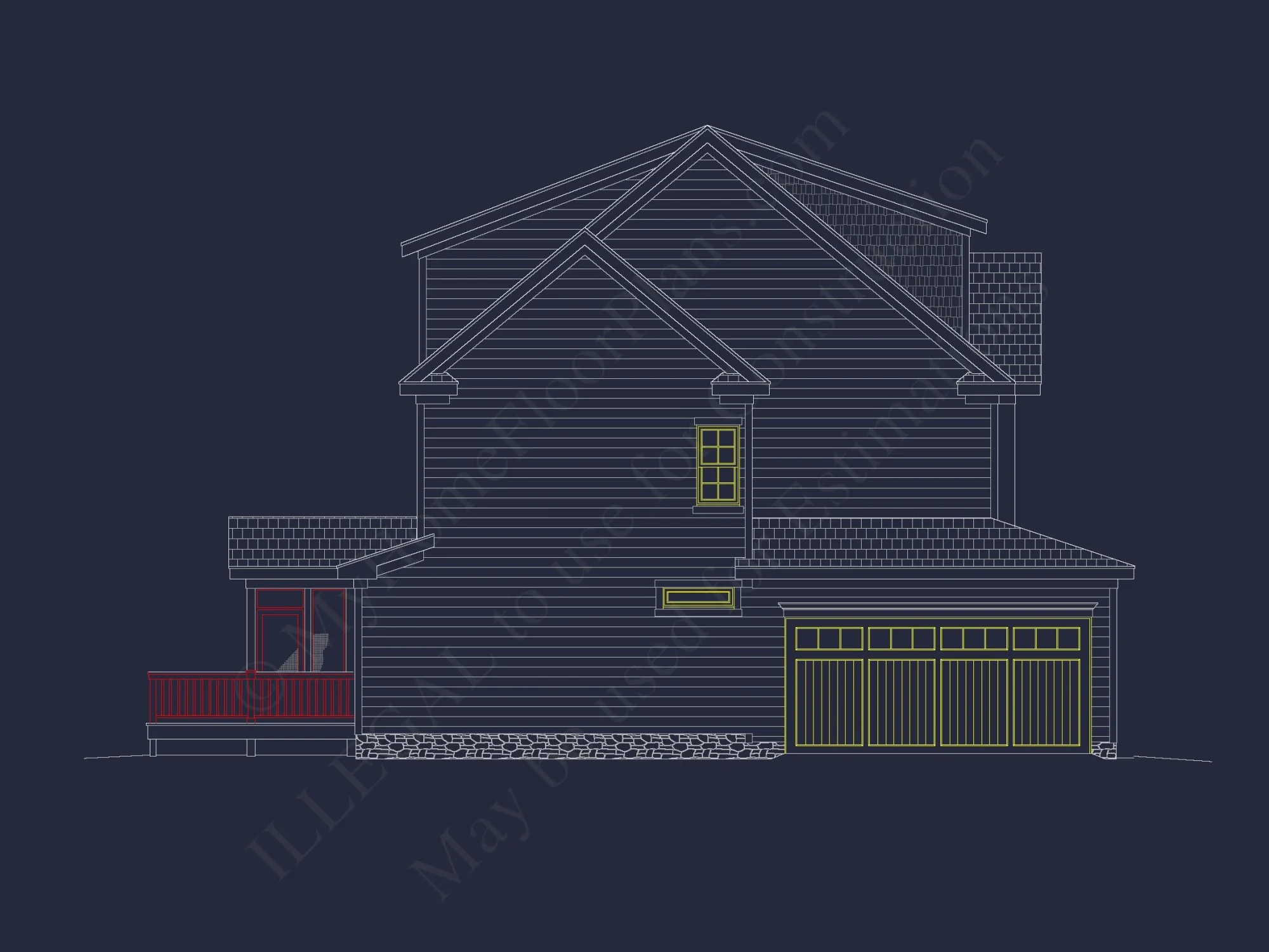 Elegant house Floor Plan Blueprint CAD Design for Builders