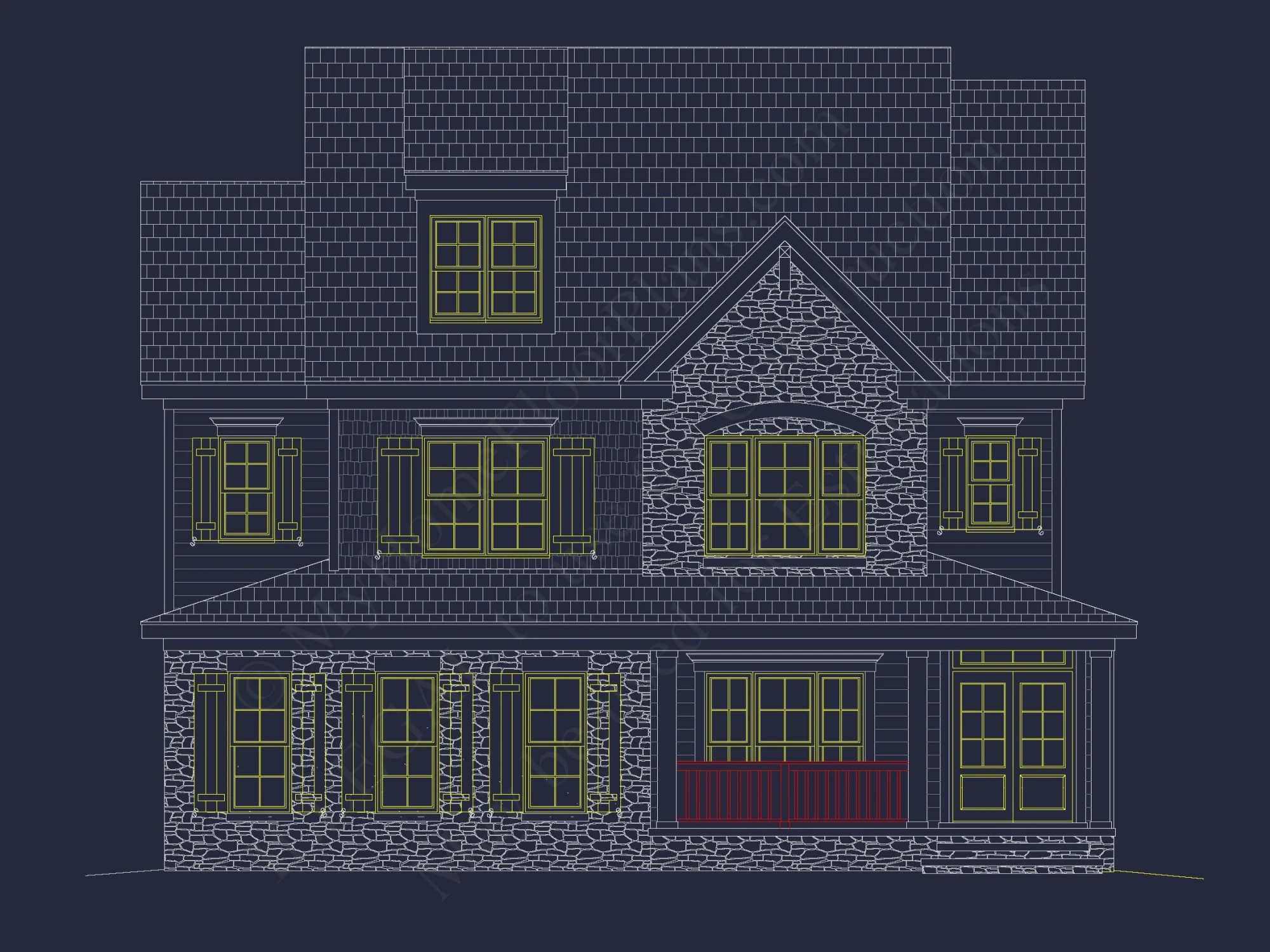 Elegant house Floor Plan Blueprint CAD Design for Builders