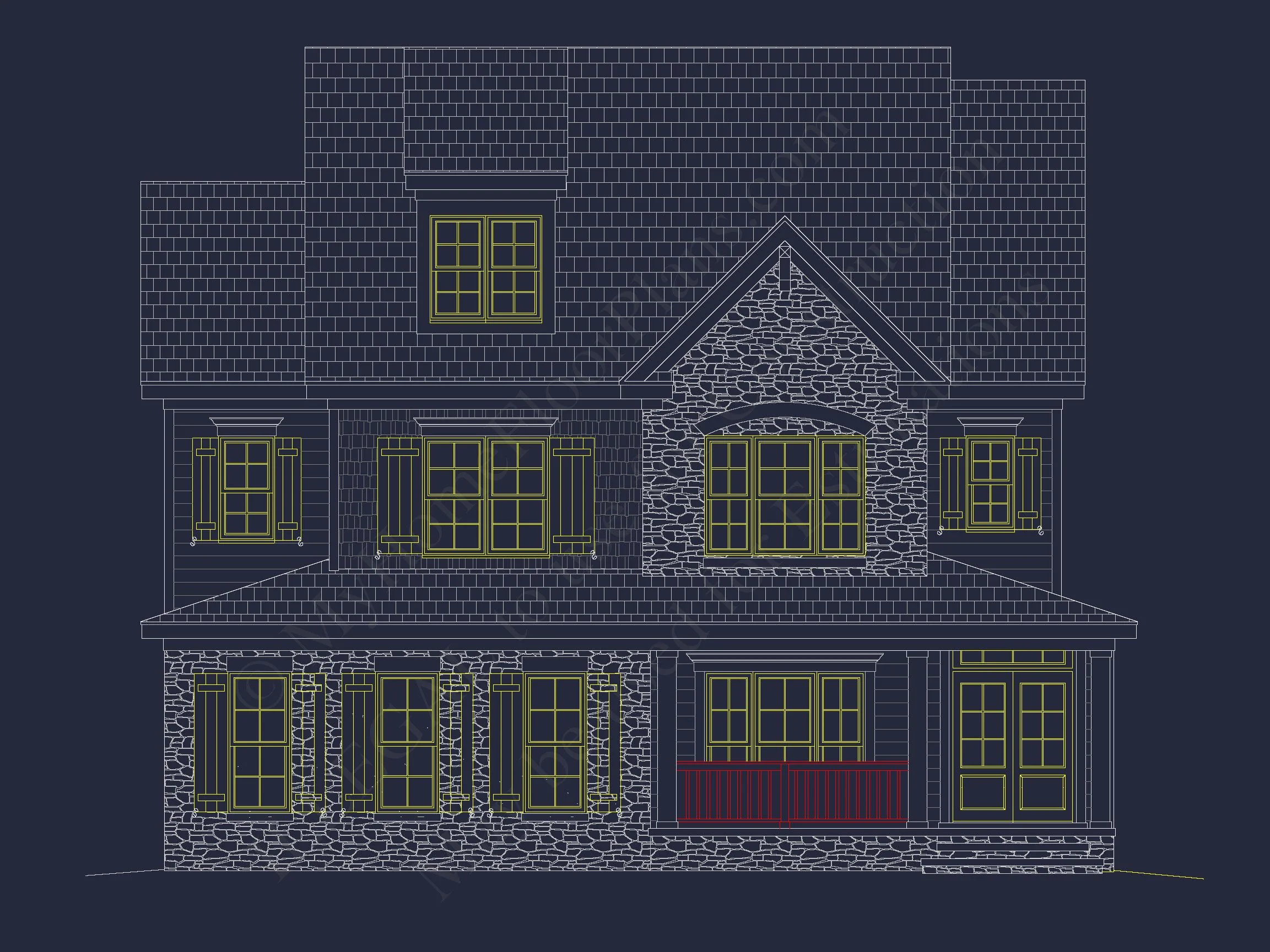 Elegant house Floor Plan Blueprint CAD Design for Builders