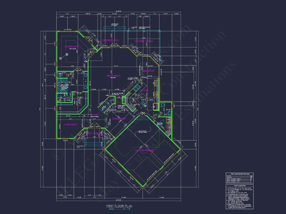 Elegant house Floor Plan with CAD Blueprint & Modern Designs