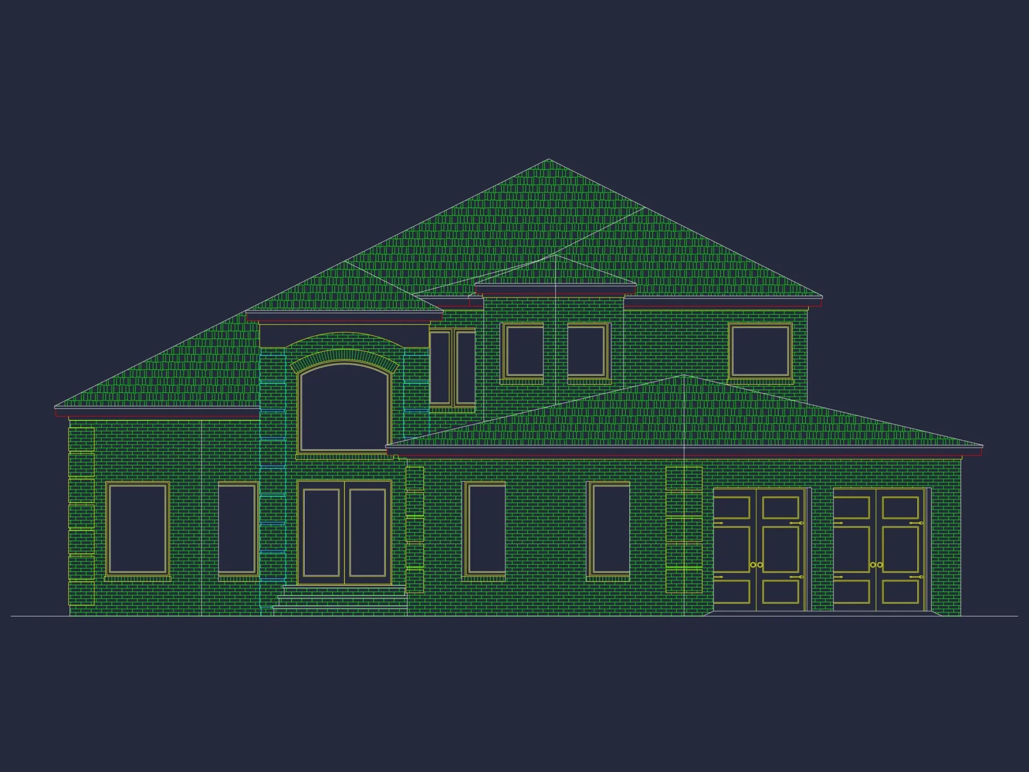 Elegant house Floor Plan with CAD Blueprint & Modern Designs