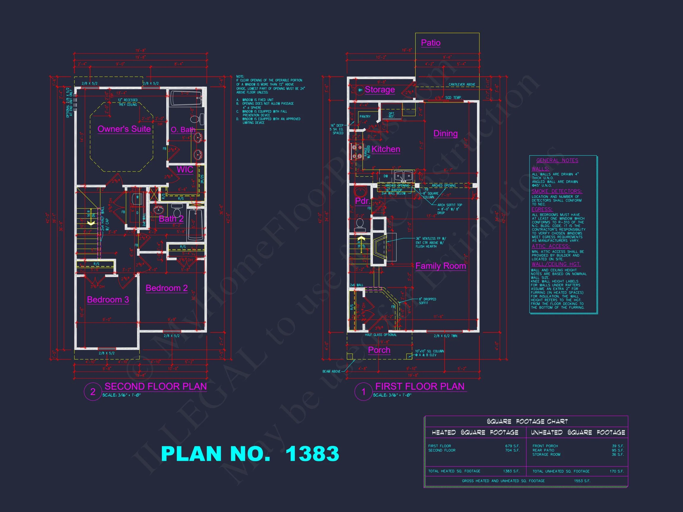12-2199 HOUSE PLAN -Traditional Townhome Plan - 3-Bed, 2.5-Bath, 1,476 SF 8 Modern Townhome Plan: Stunning 6-Unit Floor and Design Blueprint