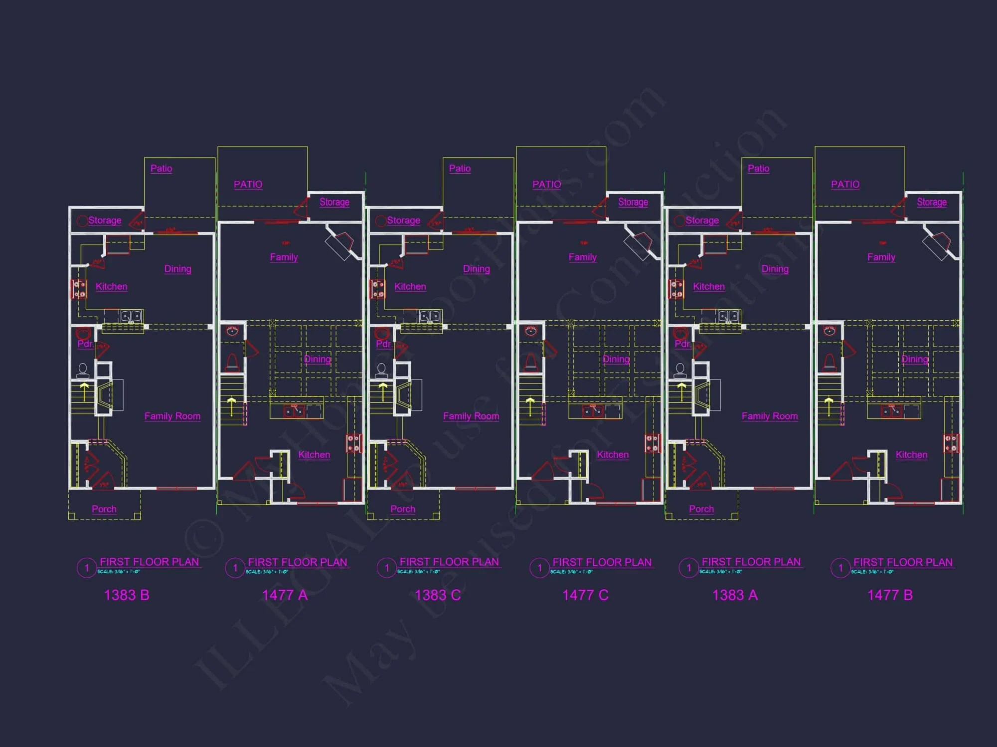 Modern Townhome Plan: Stunning 6-Unit Floor and Design Blueprint