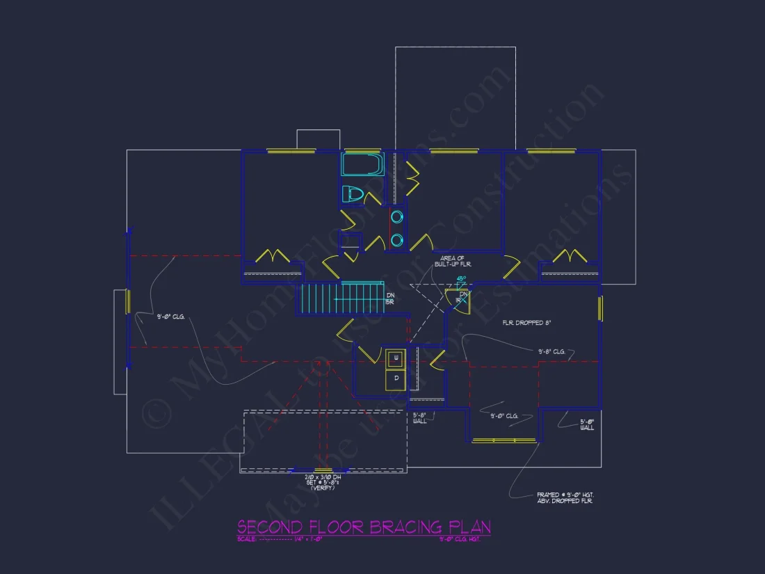 Modern Craftsman house Plan with 4 Bedrooms and 2-Car Garage