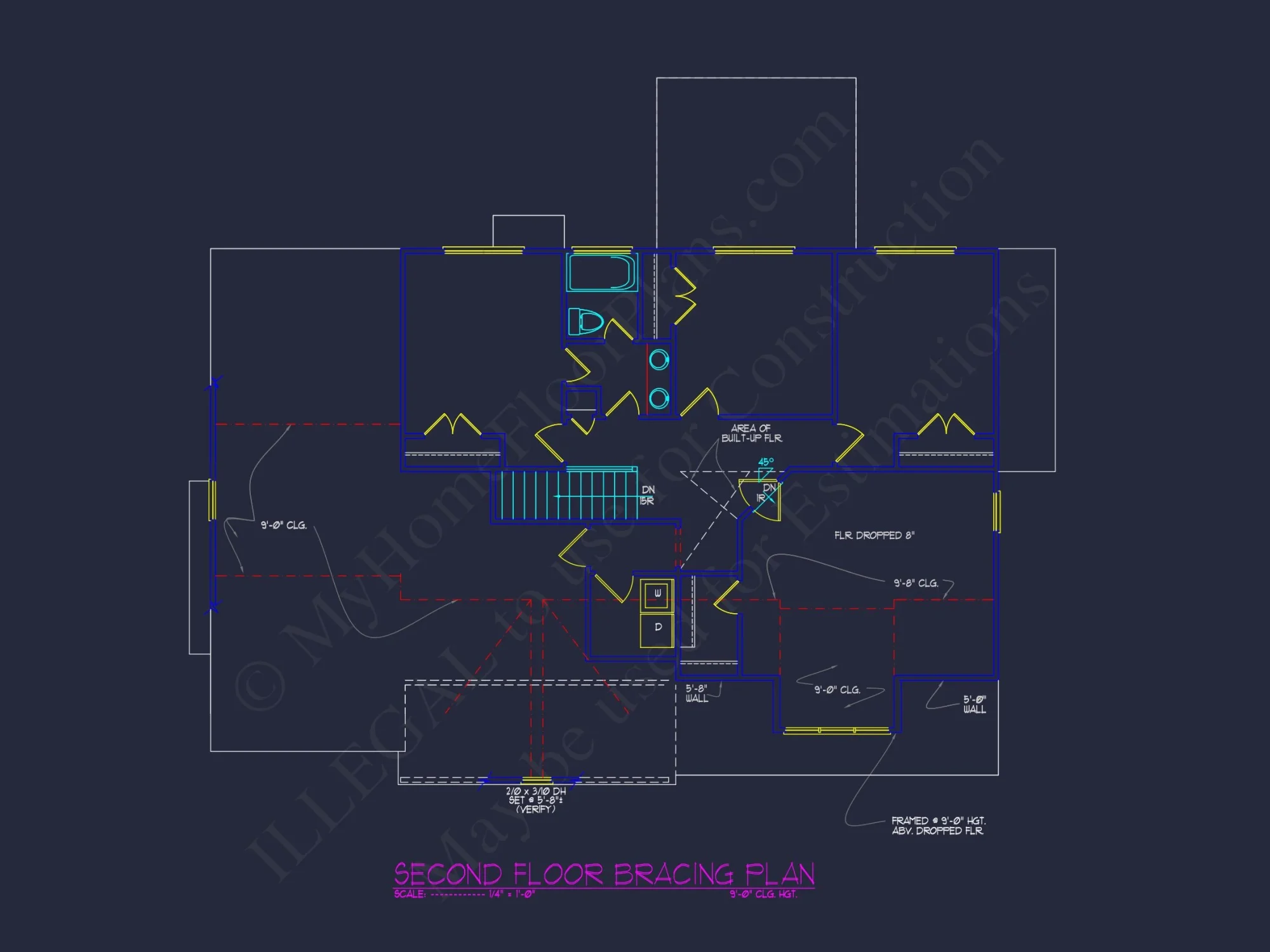 Modern Craftsman house Plan with 4 Bedrooms and 2-Car Garage