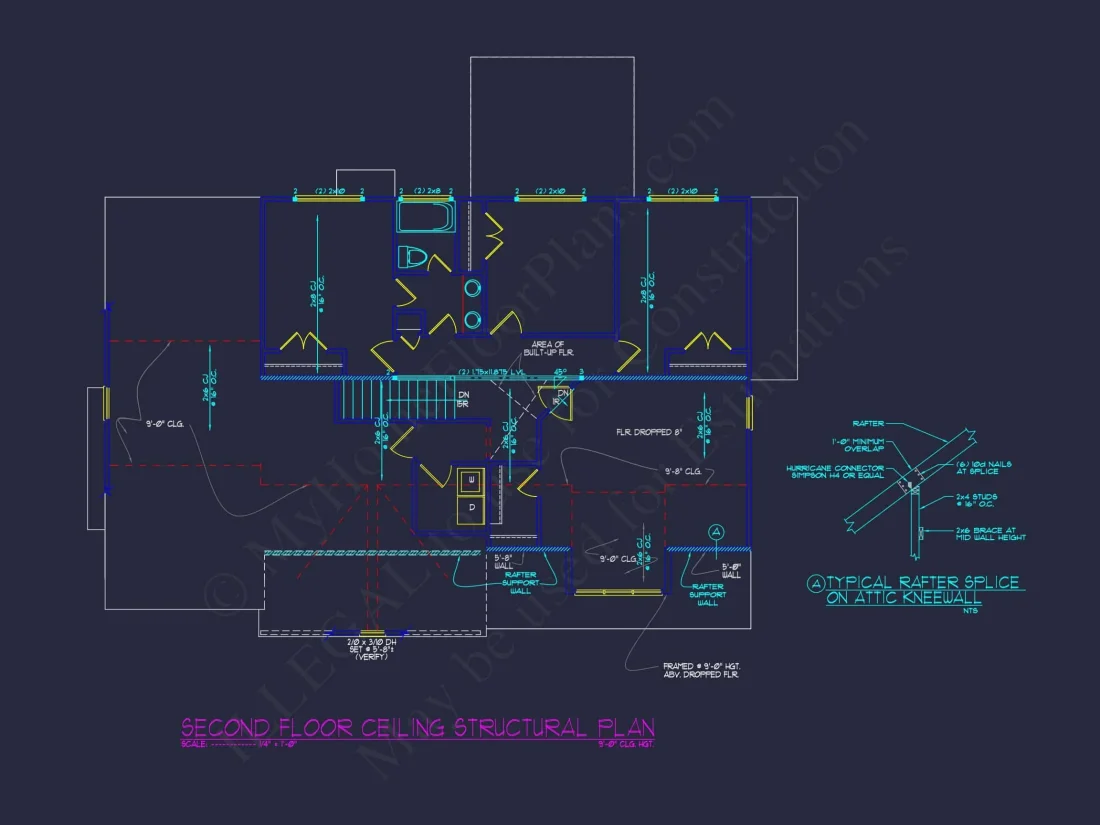Modern Craftsman house Plan with 4 Bedrooms and 2-Car Garage