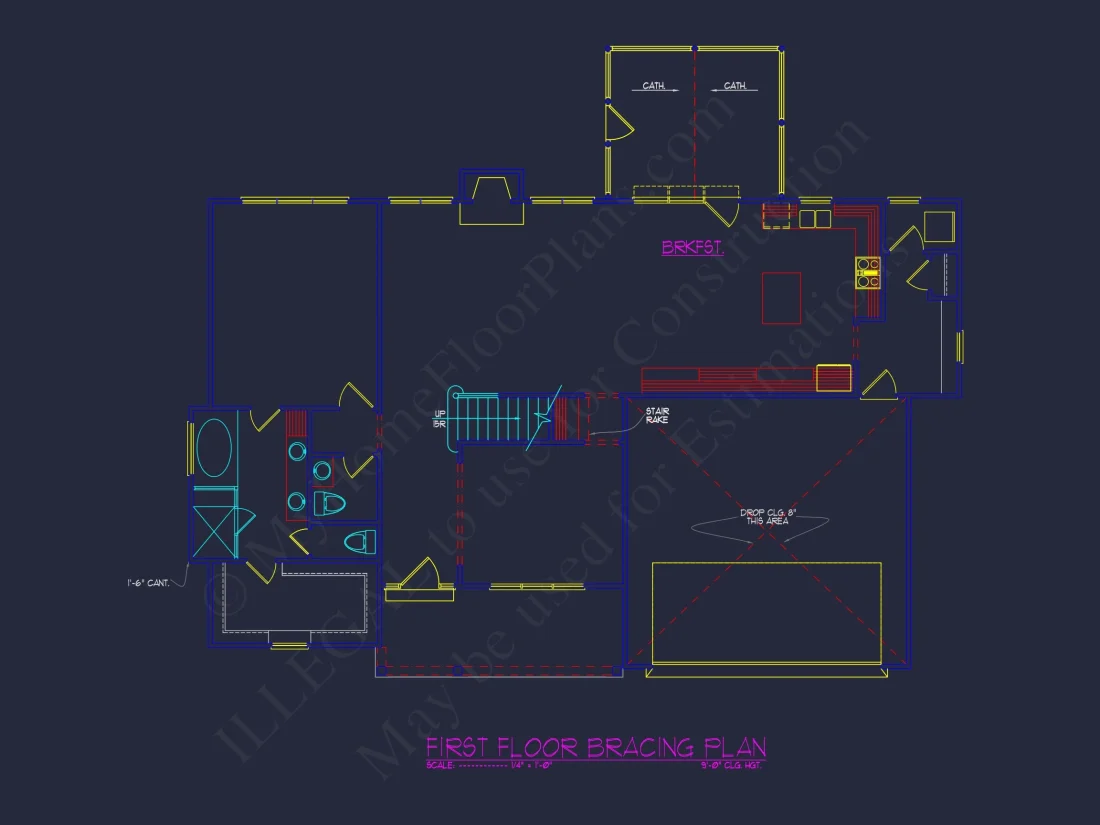 Modern Craftsman house Plan with 4 Bedrooms and 2-Car Garage