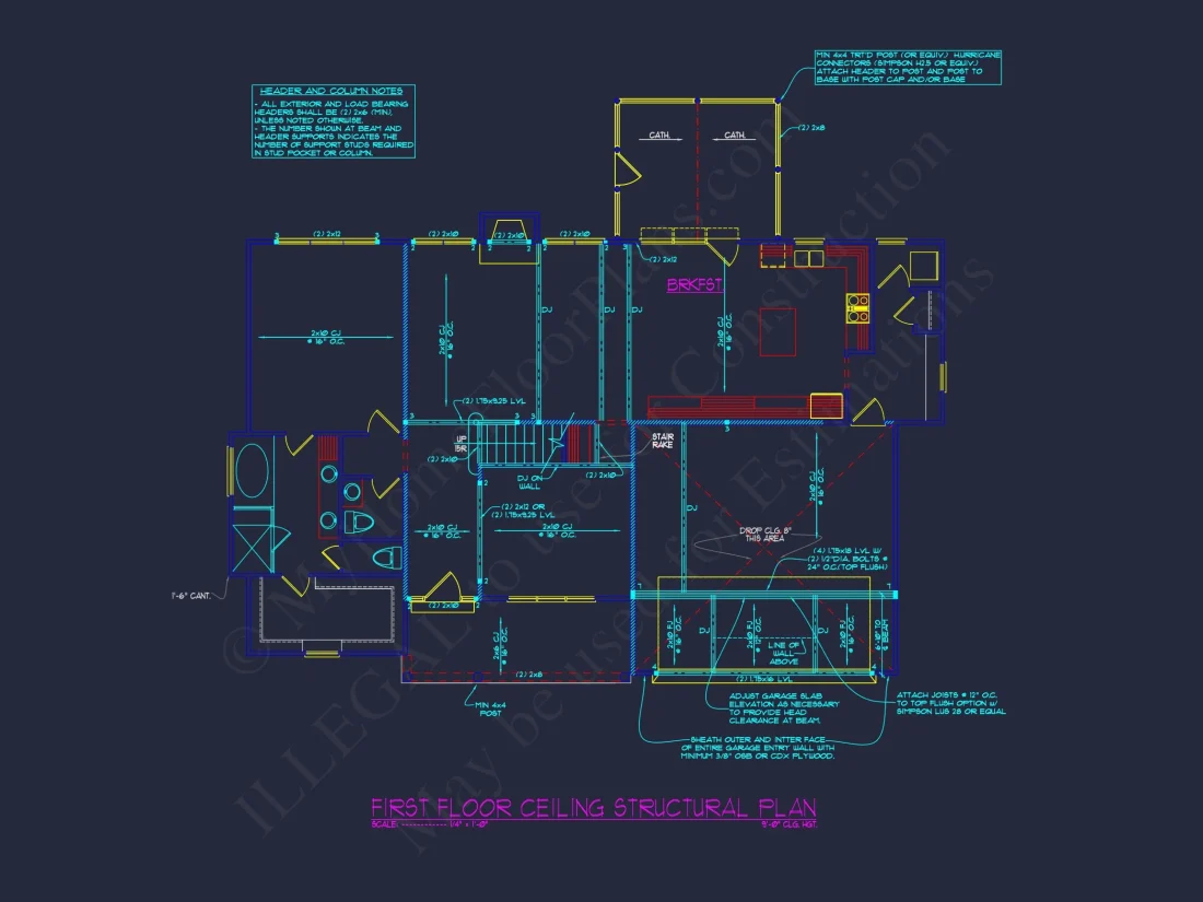 Modern Craftsman house Plan with 4 Bedrooms and 2-Car Garage