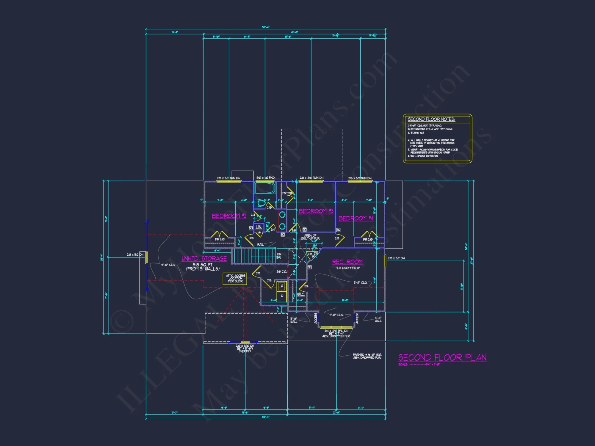 Modern Craftsman house Plan with 4 Bedrooms and 2-Car Garage
