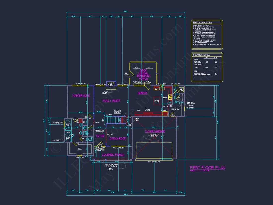 Modern Craftsman house Plan with 4 Bedrooms and 2-Car Garage