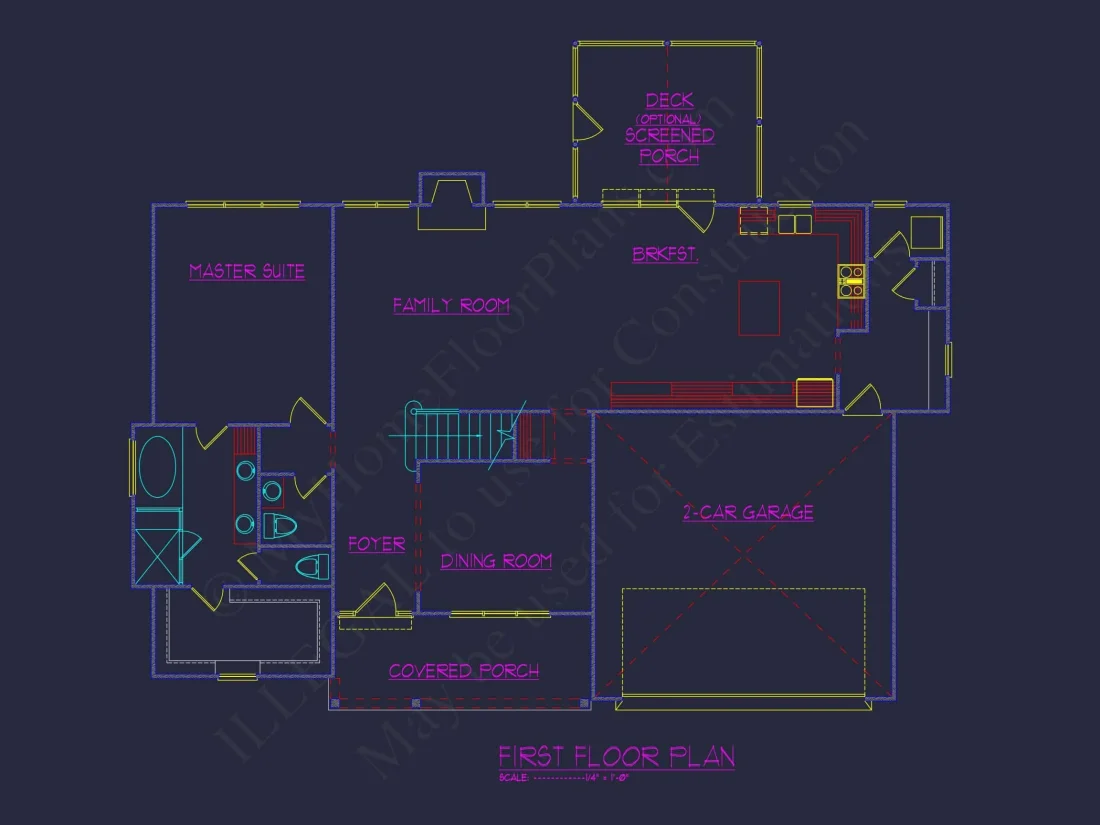Modern Craftsman house Plan with 4 Bedrooms and 2-Car Garage