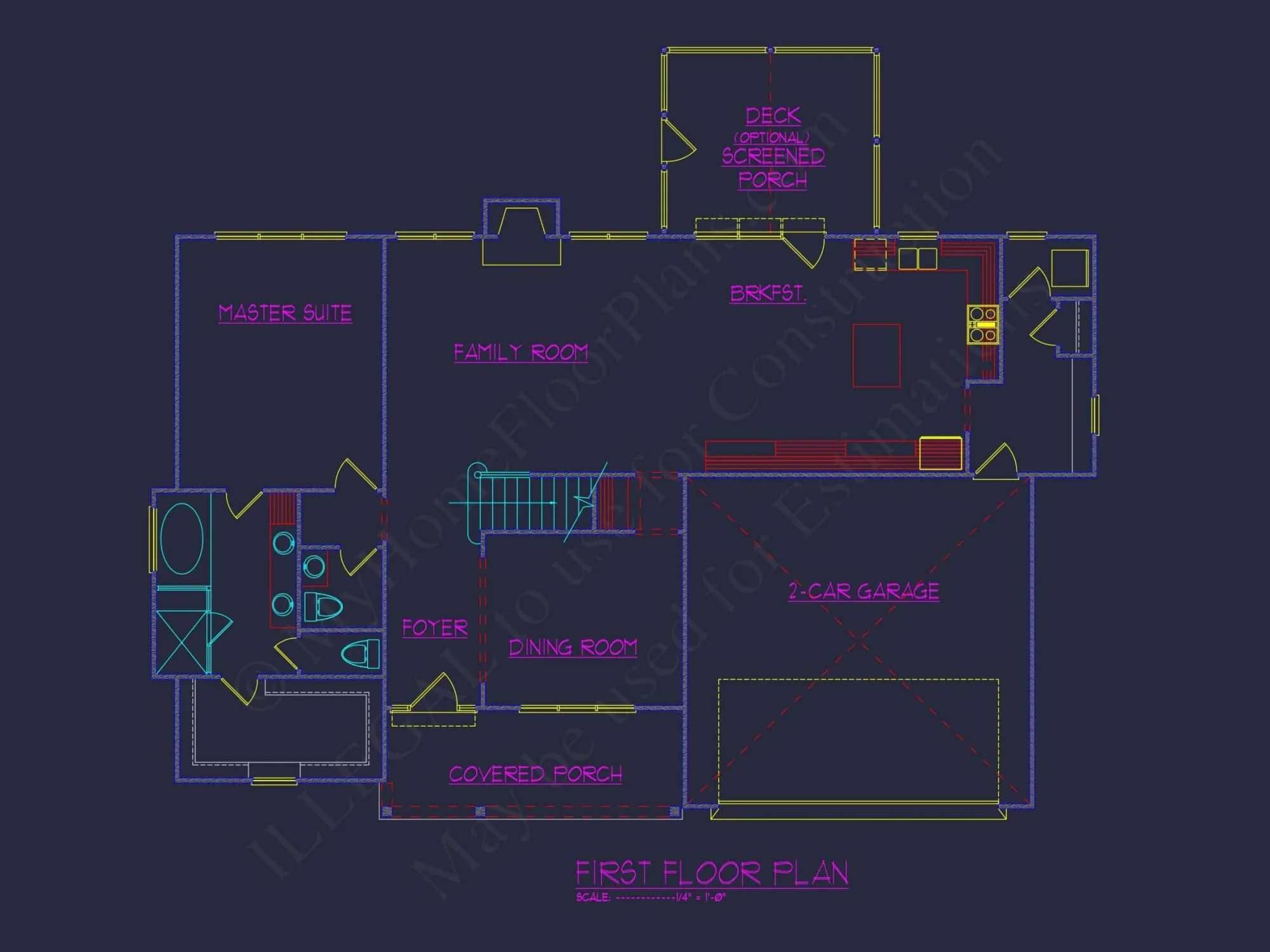 Modern Craftsman house Plan with 4 Bedrooms and 2-Car Garage