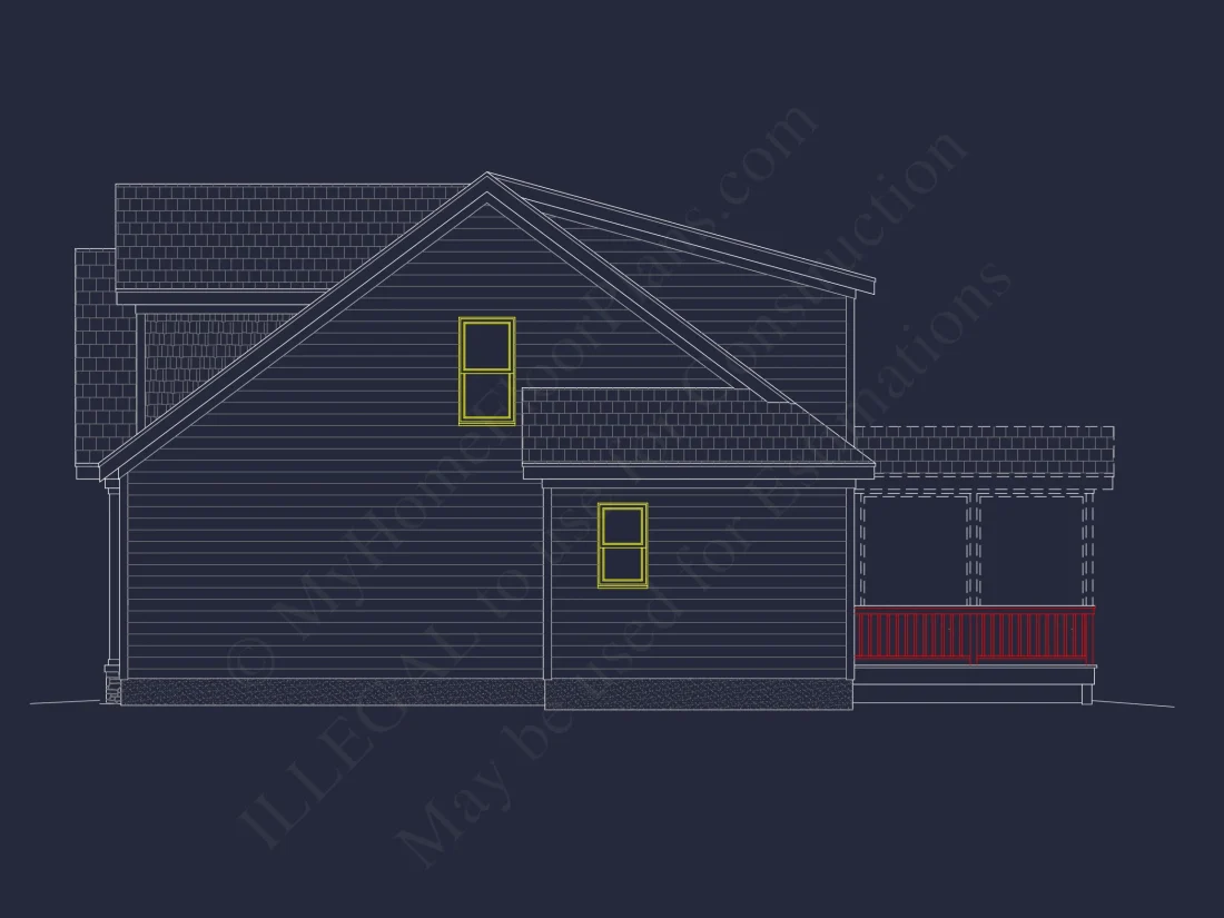 Modern Craftsman house Plan with 4 Bedrooms and 2-Car Garage
