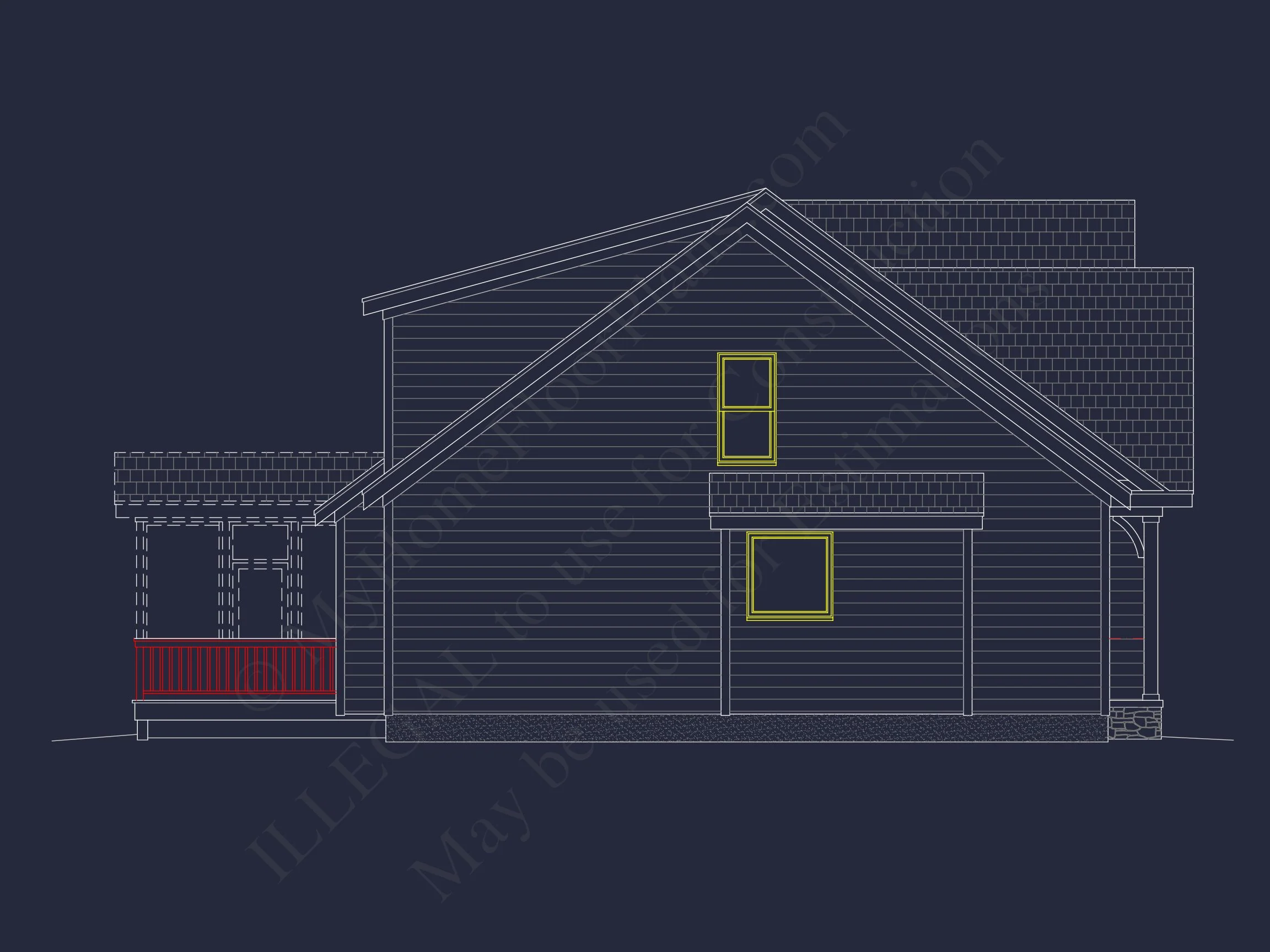 Modern Craftsman house Plan with 4 Bedrooms and 2-Car Garage