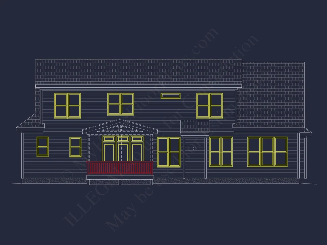 Modern Craftsman house Plan with 4 Bedrooms and 2-Car Garage