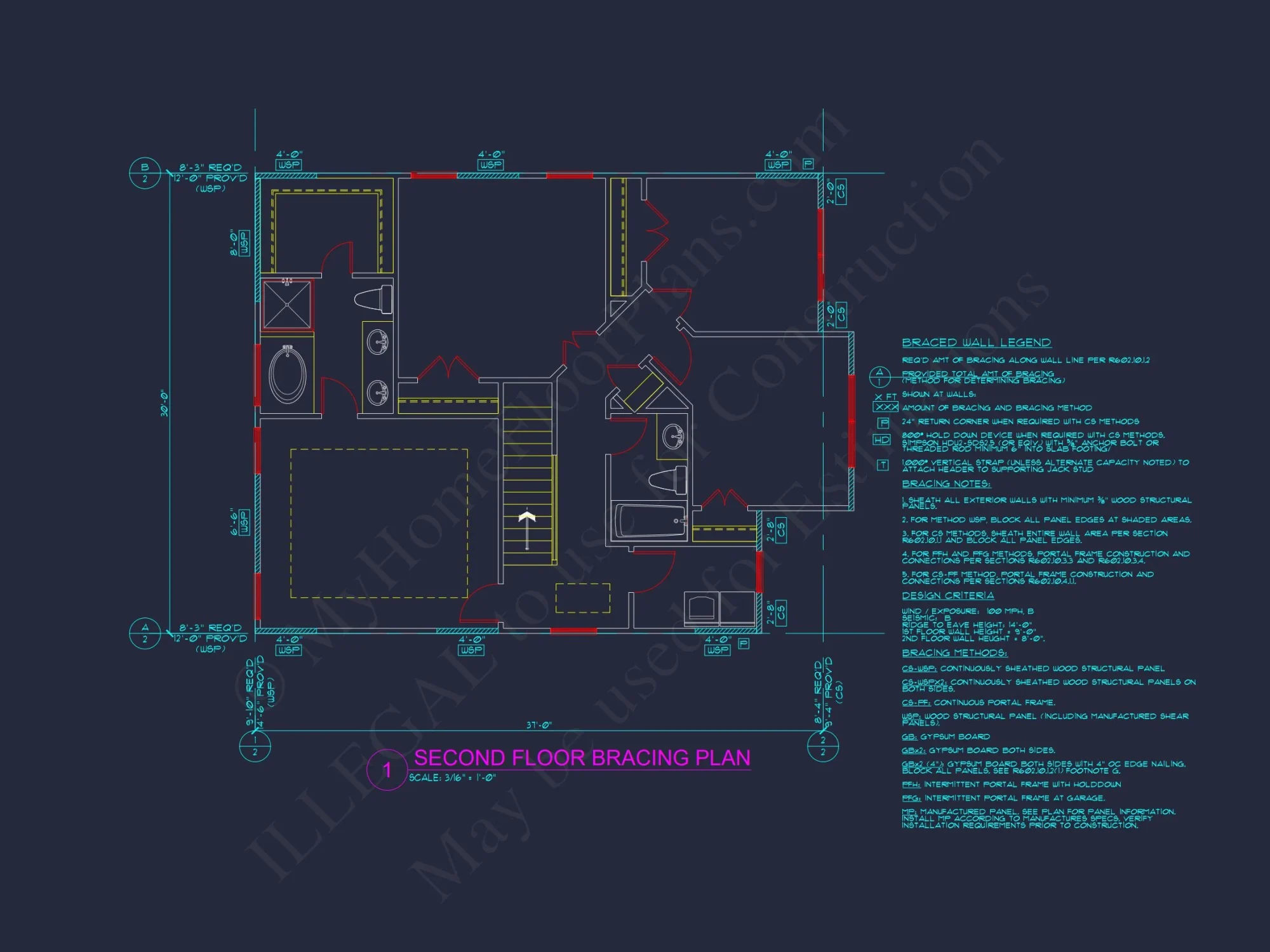 Craftsman house Plan with 3 Bedrooms, 2 Floors, and CAD Designs