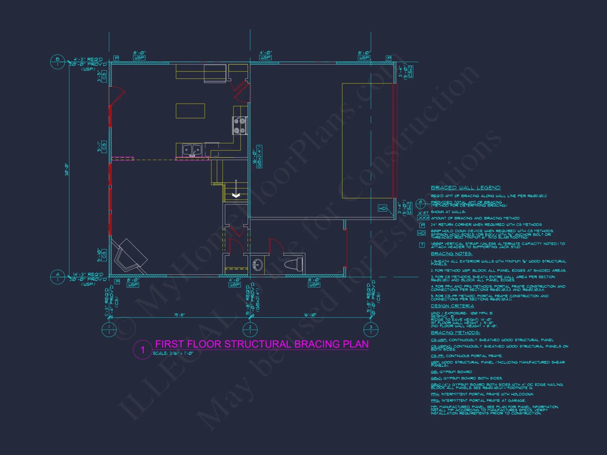 Craftsman house Plan with 3 Bedrooms, 2 Floors, and CAD Designs
