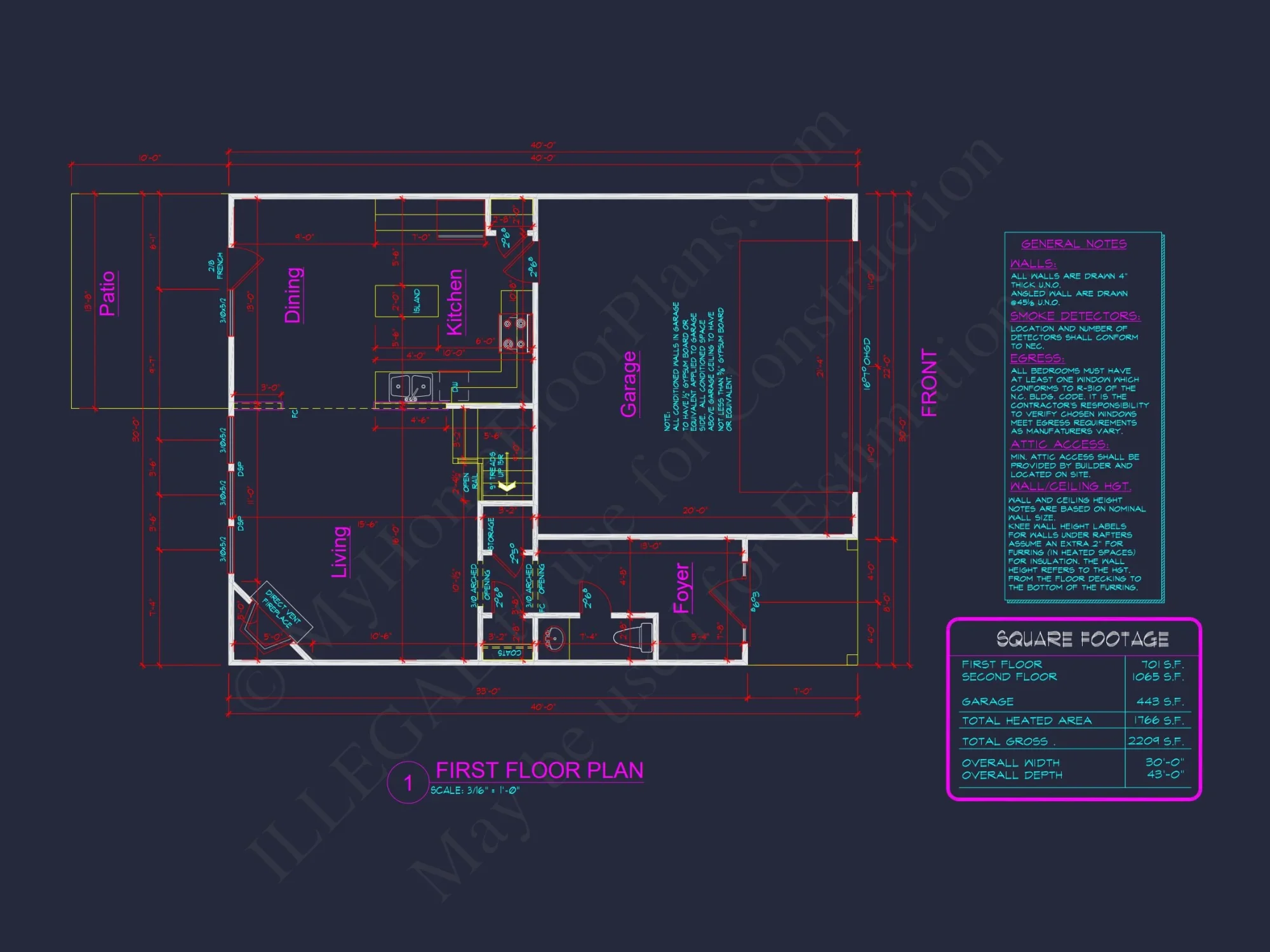 Craftsman house Plan with 3 Bedrooms, 2 Floors, and CAD Designs
