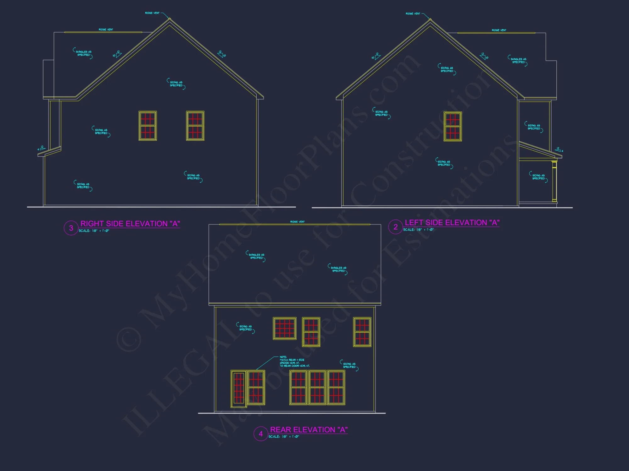 Craftsman house Plan with 3 Bedrooms, 2 Floors, and CAD Designs