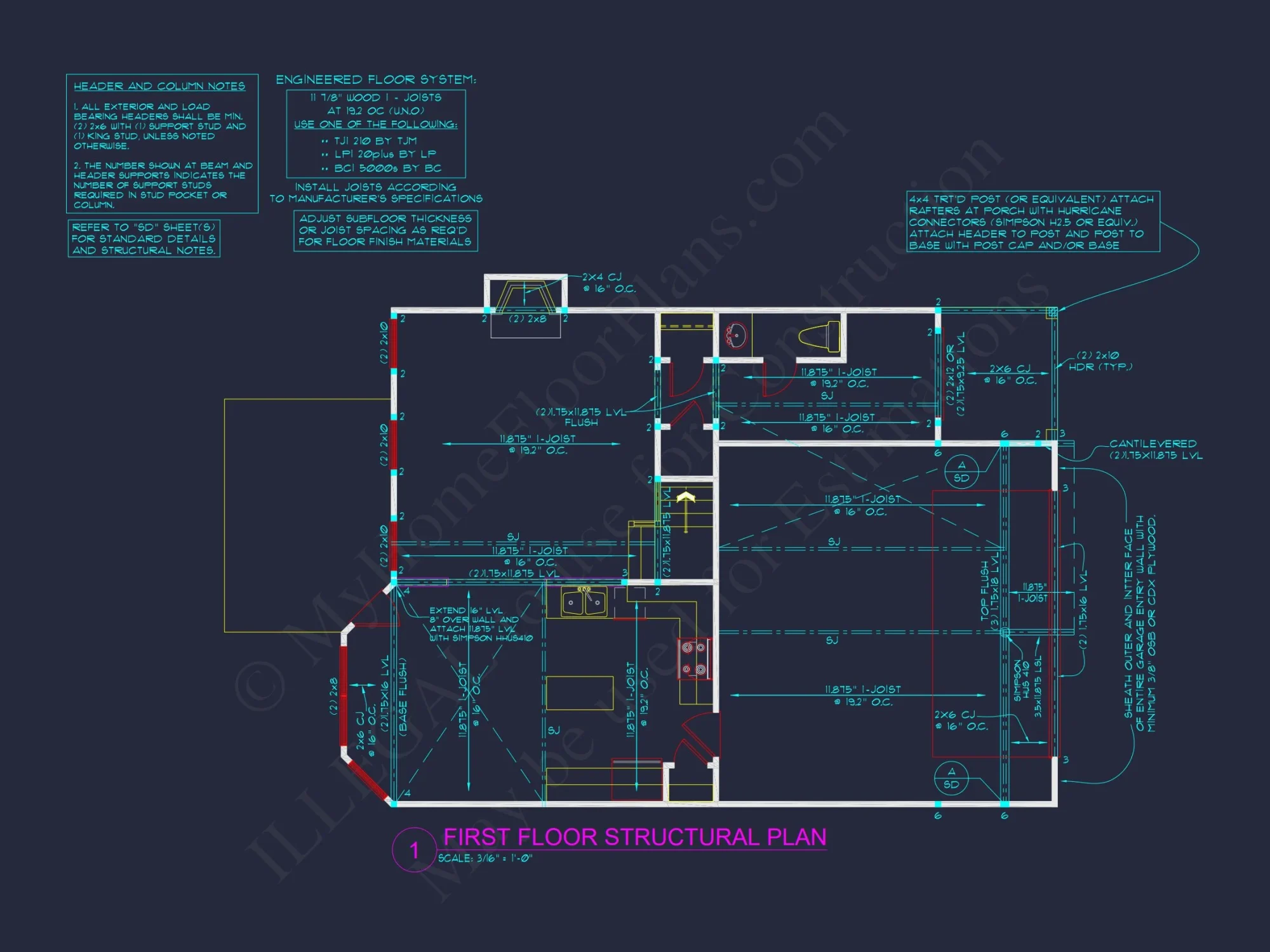 Modern house Plan with 2-Story CAD Blueprint and Unique Designs