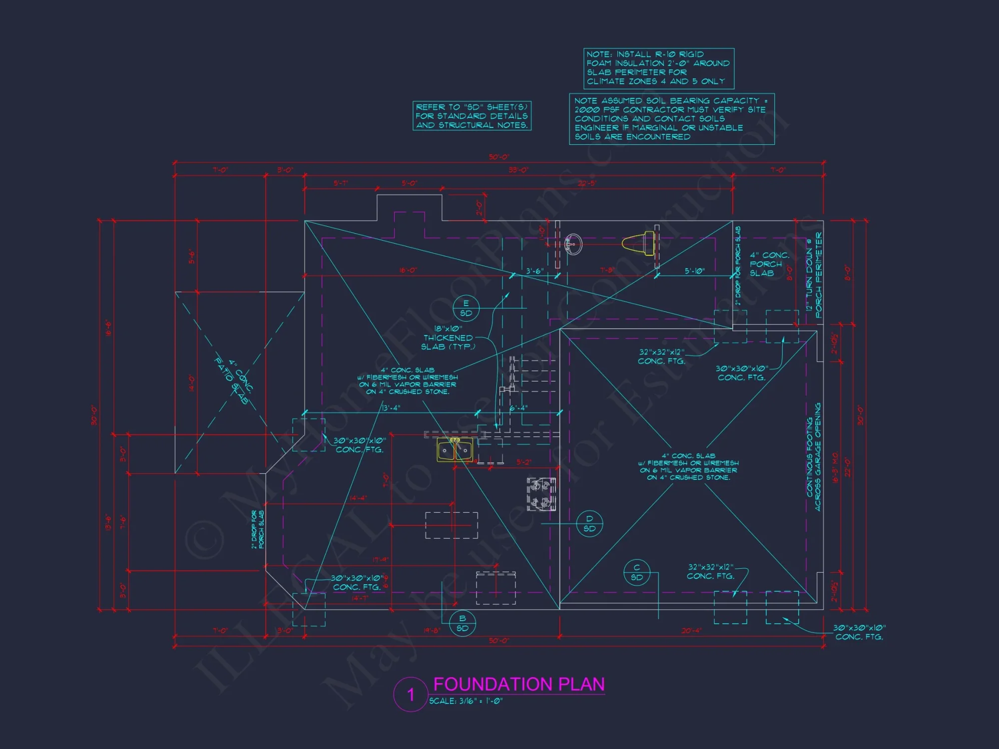 Modern house Plan with 2-Story CAD Blueprint and Unique Designs
