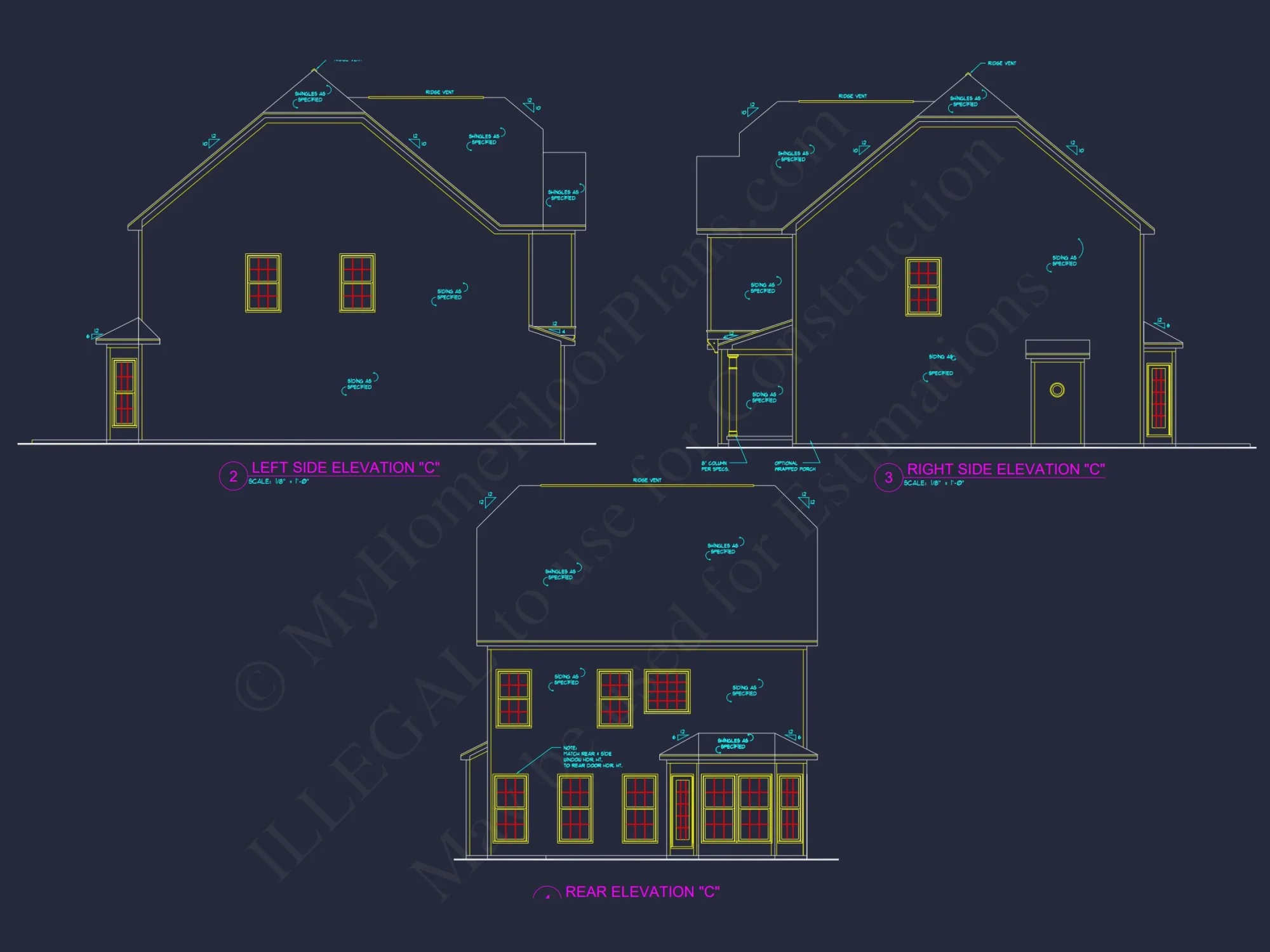 Modern house Plan with 2-Story CAD Blueprint and Unique Designs