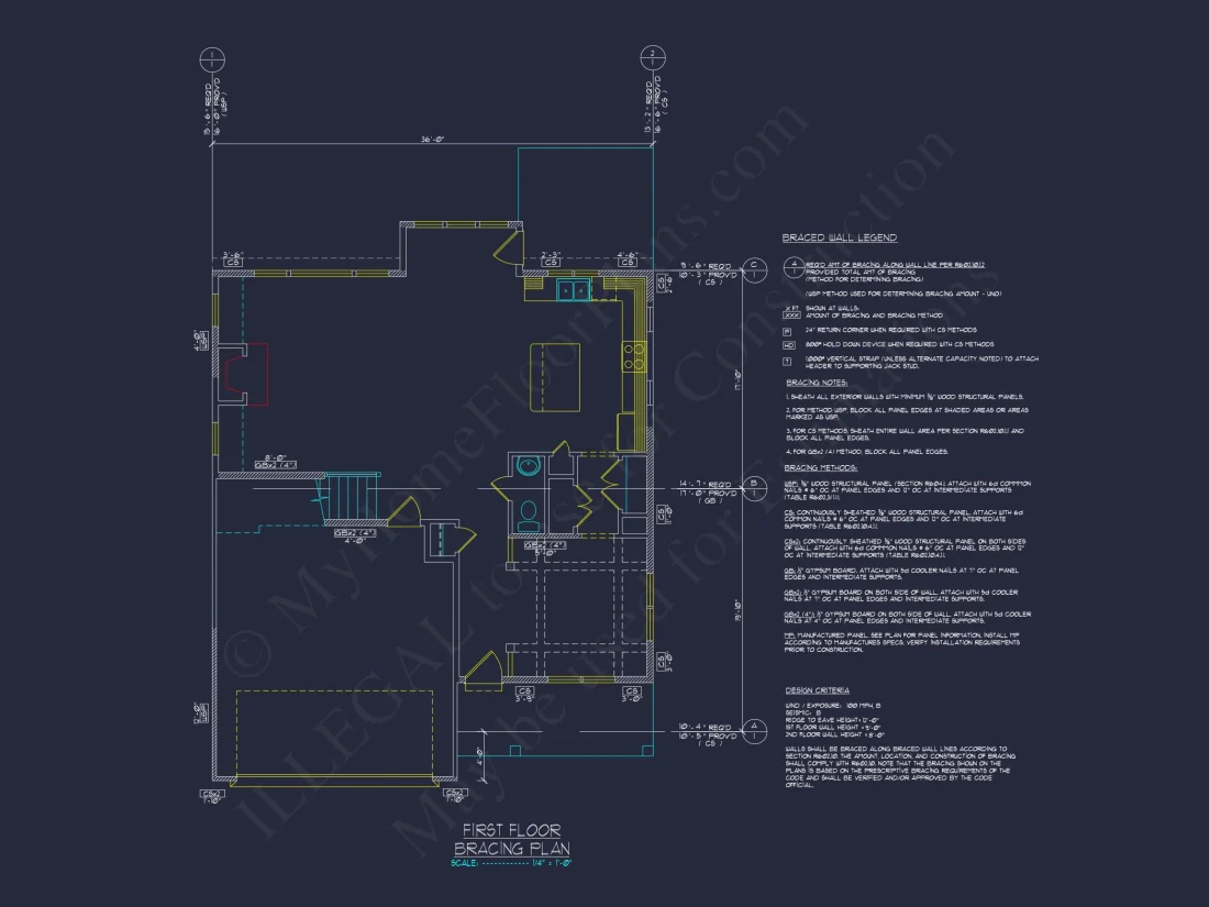Blueprint for a 2, 238 Sq. Ft. Craftsman house Design