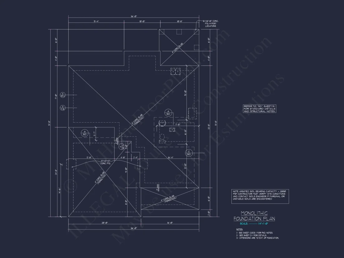 Blueprint for a 2, 238 Sq. Ft. Craftsman house Design