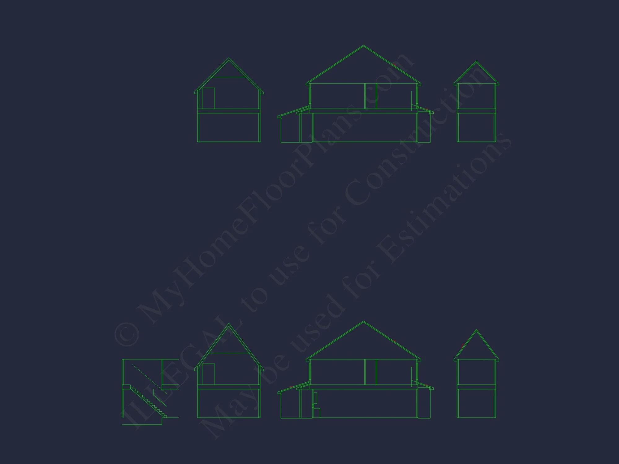 Blueprint for a 2, 238 Sq. Ft. Craftsman house Design