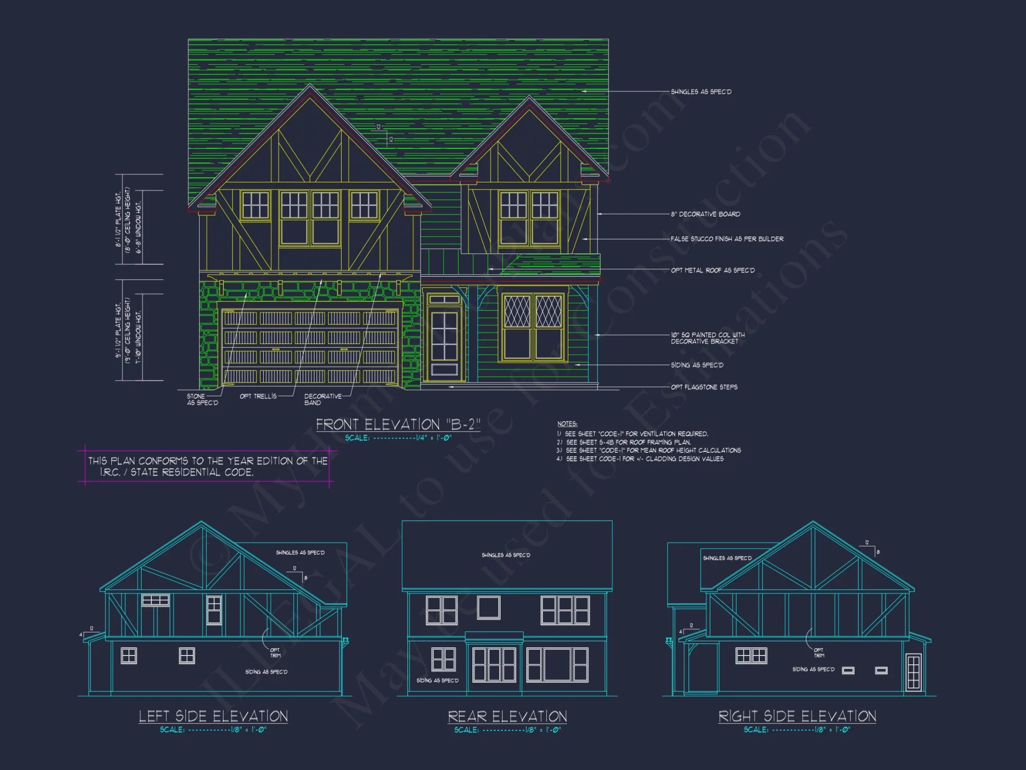 Blueprint for a 2, 238 Sq. Ft. Craftsman house Design