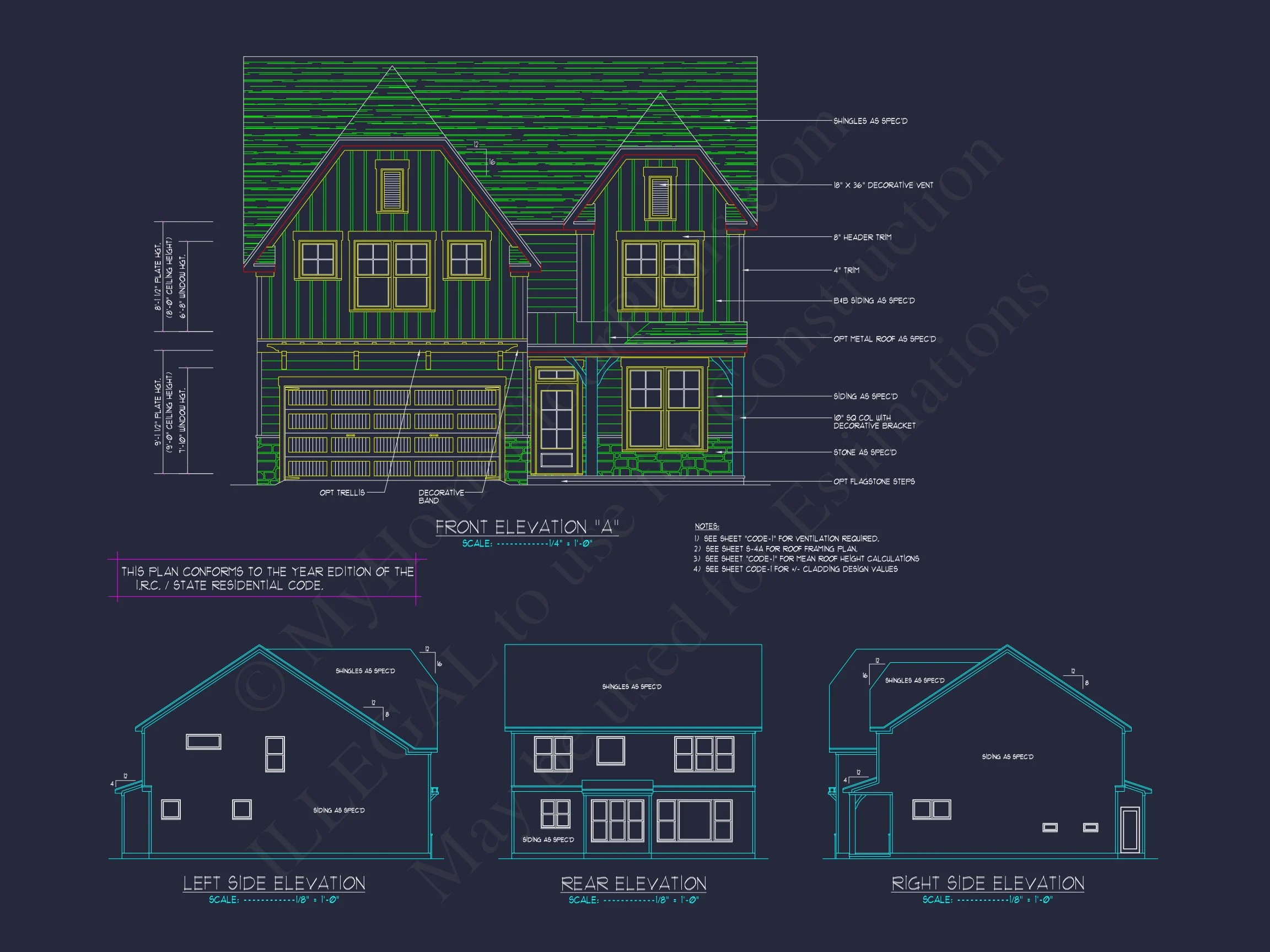 12-2140 HOUSE PLAN -Tudor Revival Home Plan - 4-Bed, 3-Bath, 2,450 SF 4 Blueprint for a 2, 238 Sq. Ft. Craftsman house Design