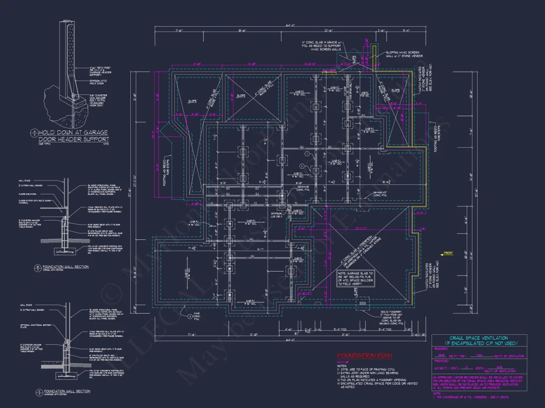 Coastal Craftsman house Floor Plan: 3 Bed, 2 Bath, 2 Story
